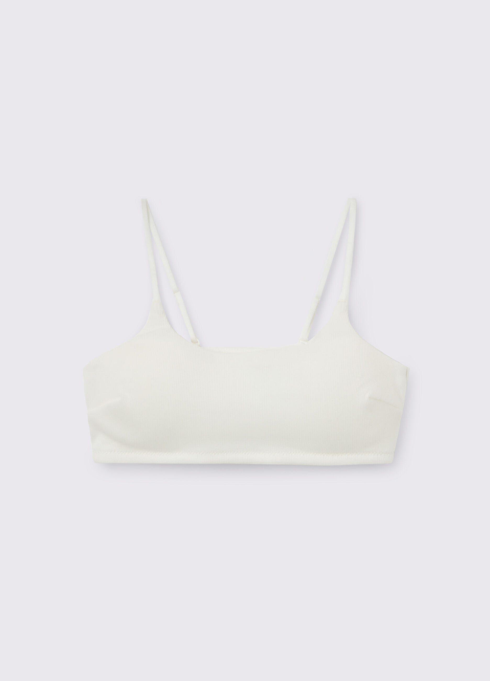 Bralette imbottito in costina di cotone stretch ragazza_0