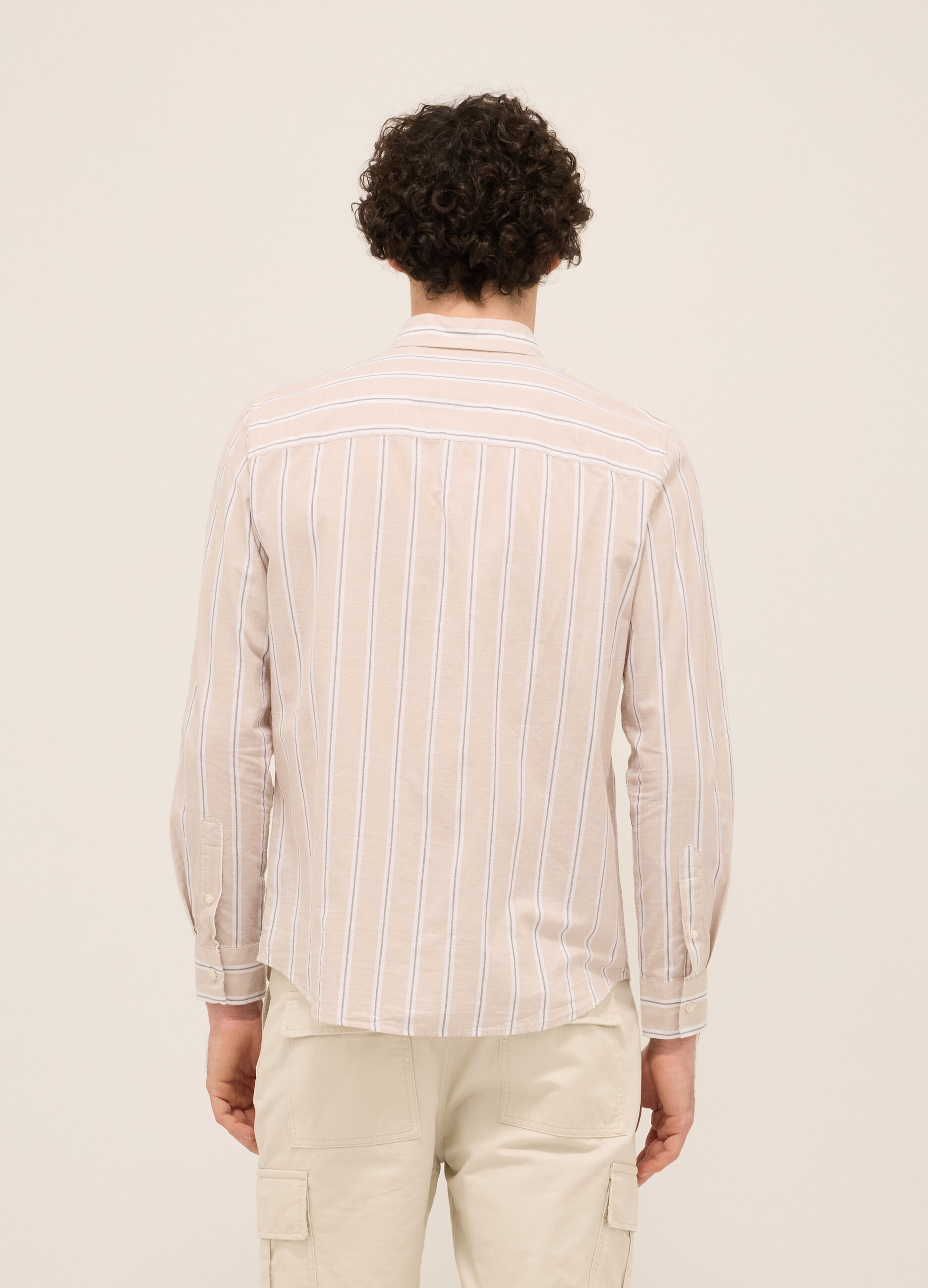 Camicia regular fit in puro cotone a righe larghe uomo_1