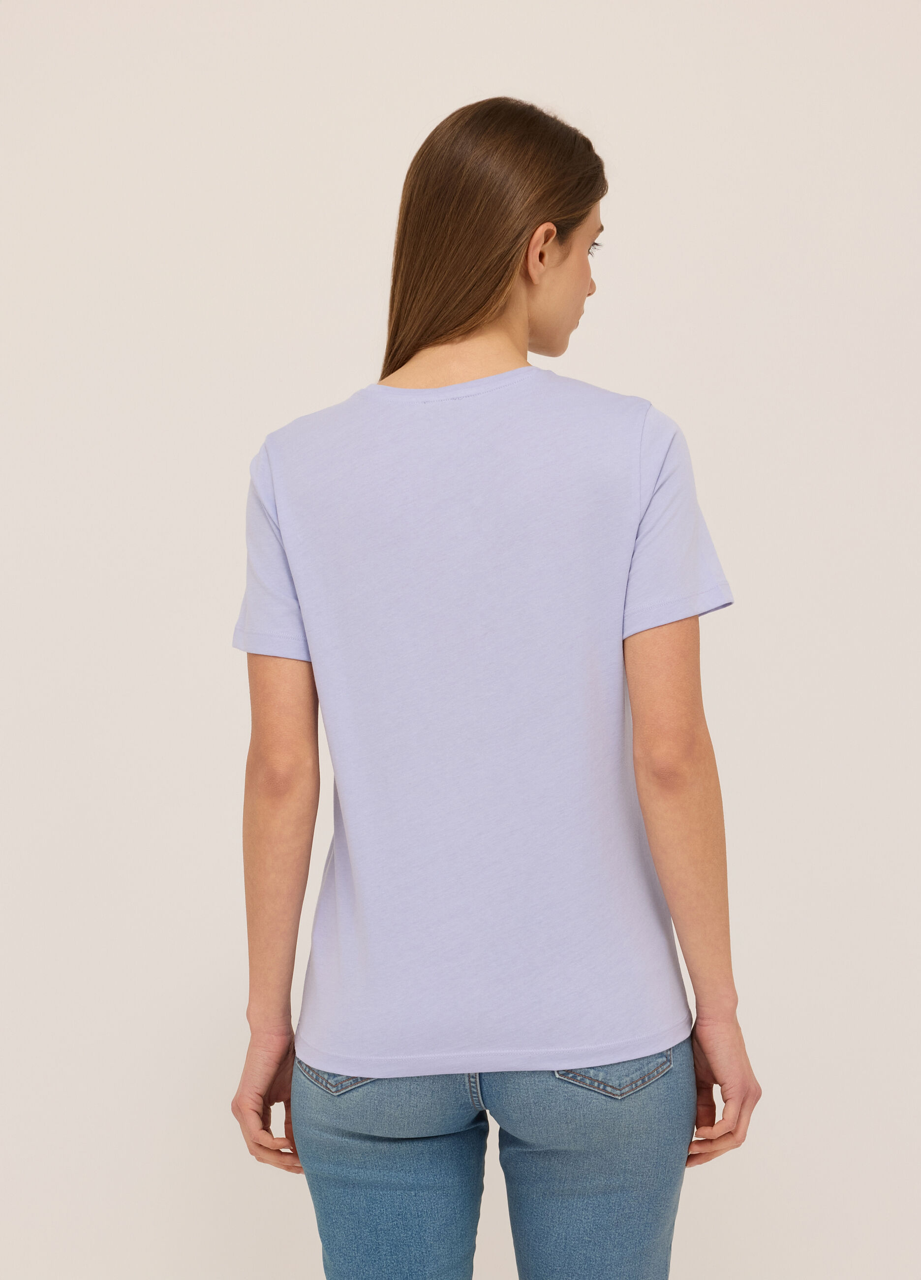 T-shirt in jersey di puro cotone donna_1