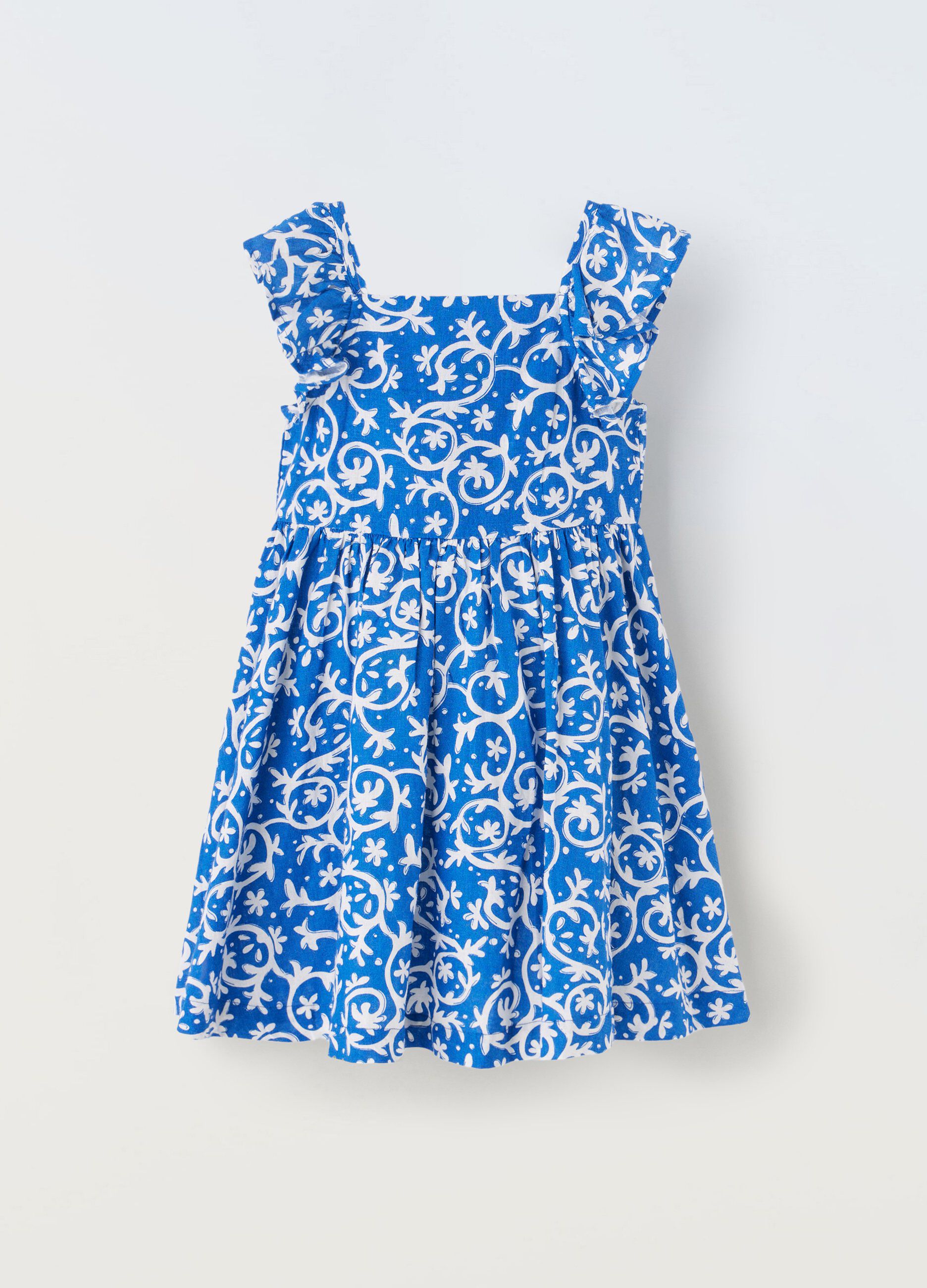 Vestito in misto lino bambina_0