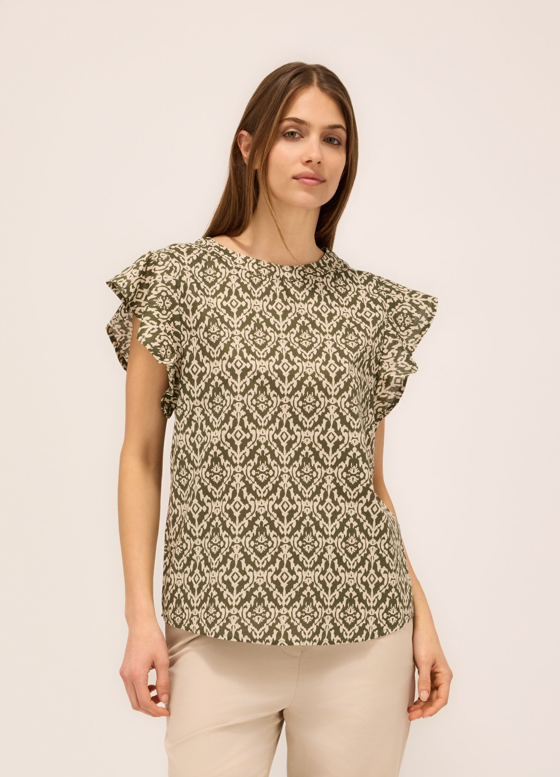 Blusa in popeline di puro cotone donna_0