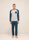 Maglia del pigiama raglan in puro cotone uomo_0