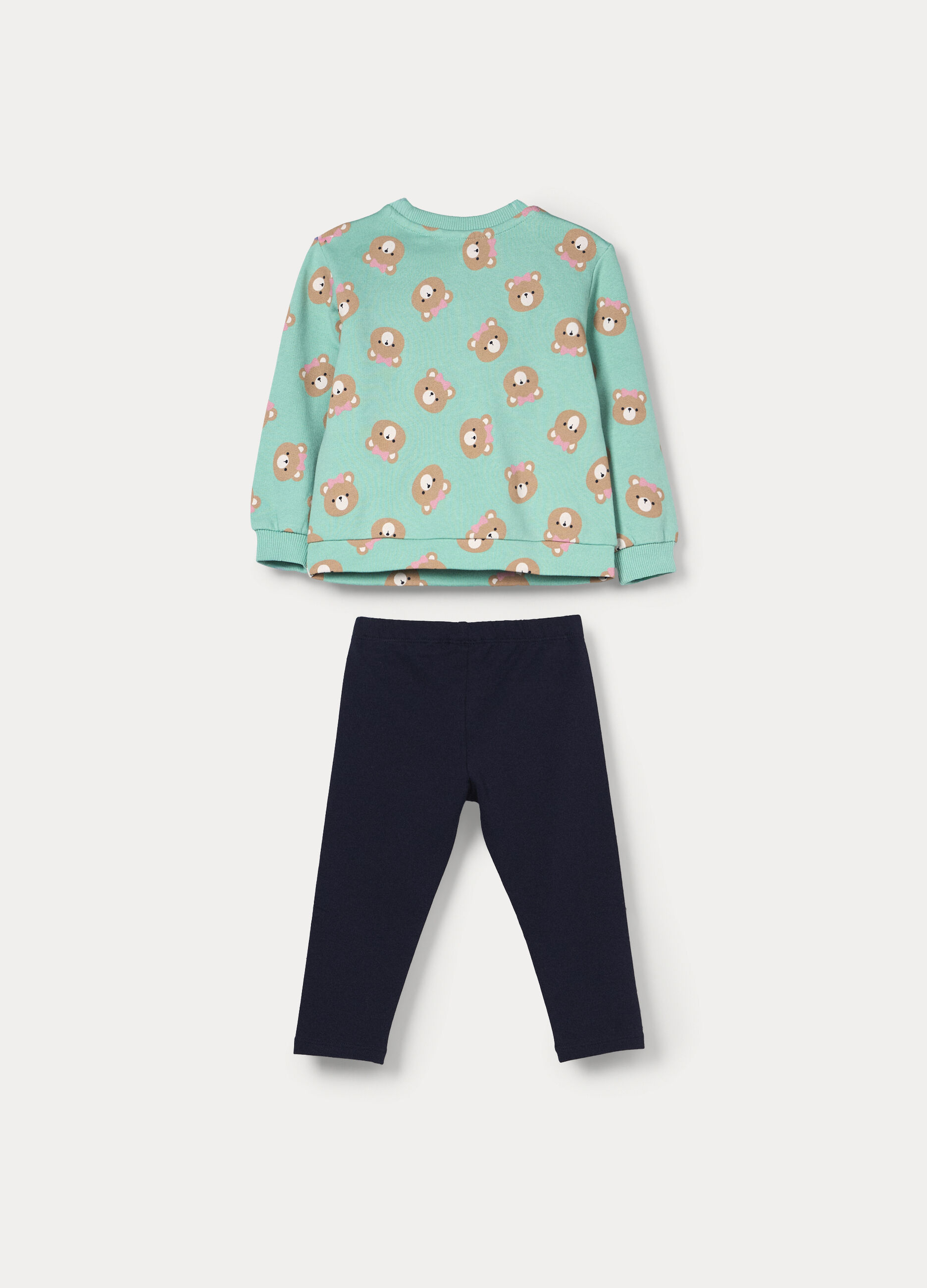 Jogging set in french terry di cotone stretch bimba_1