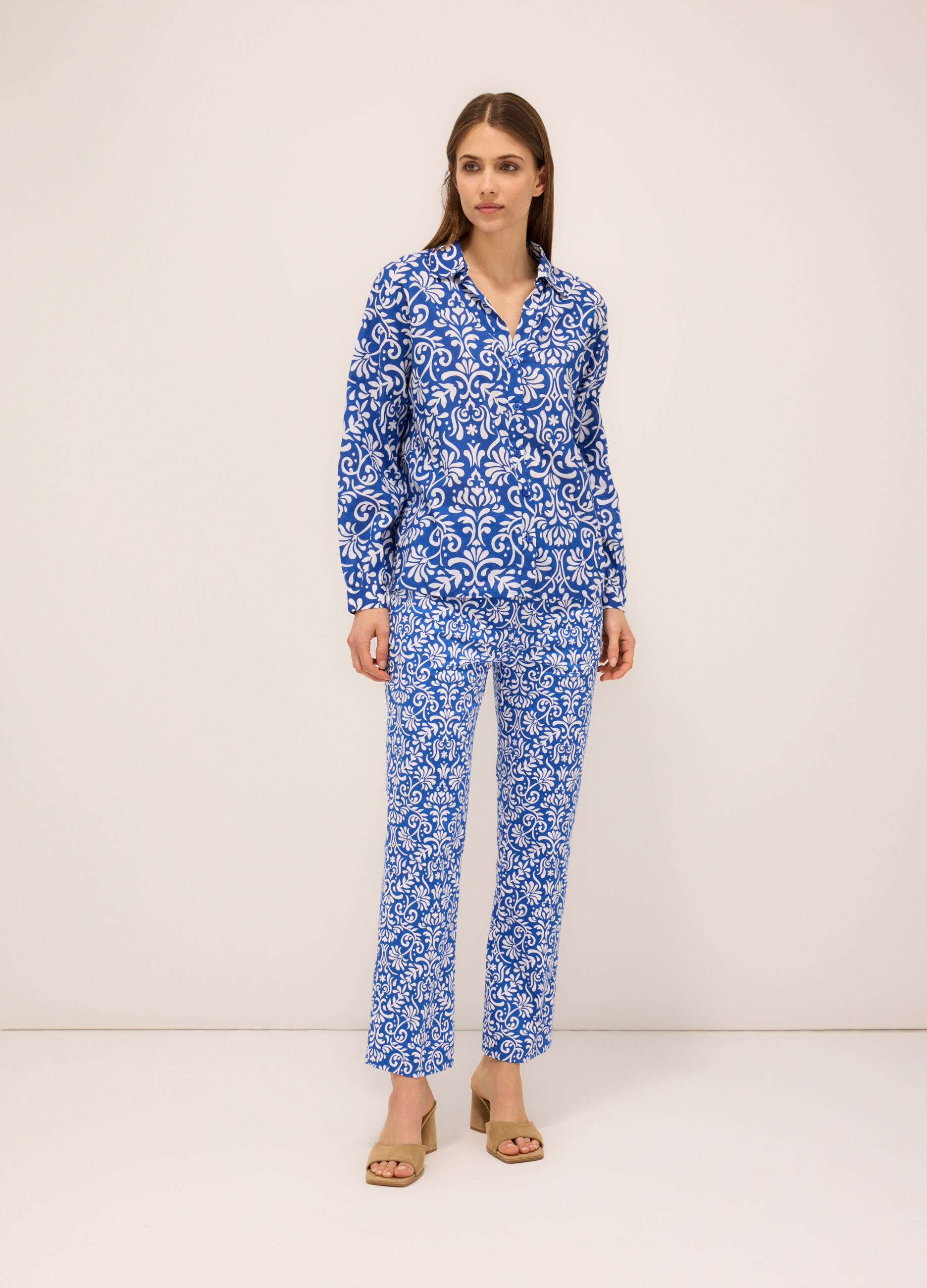 Pantaloni in cotone stretch donna