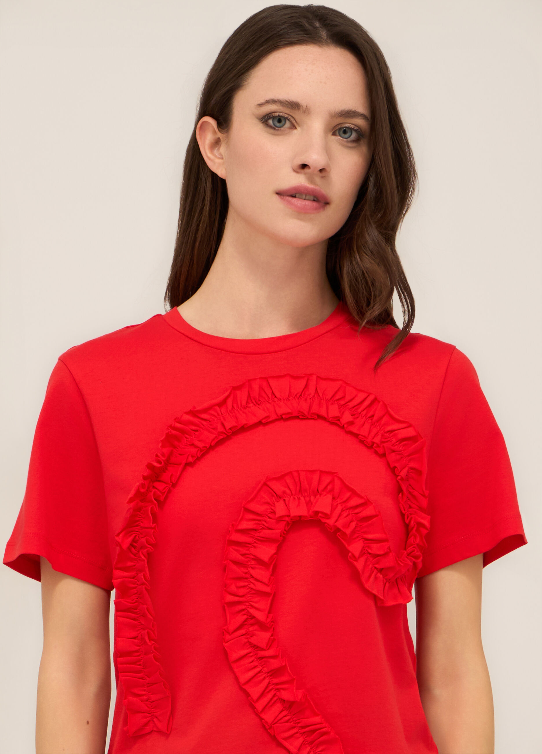 T-shirt in jersey di cotone stretch donna_2