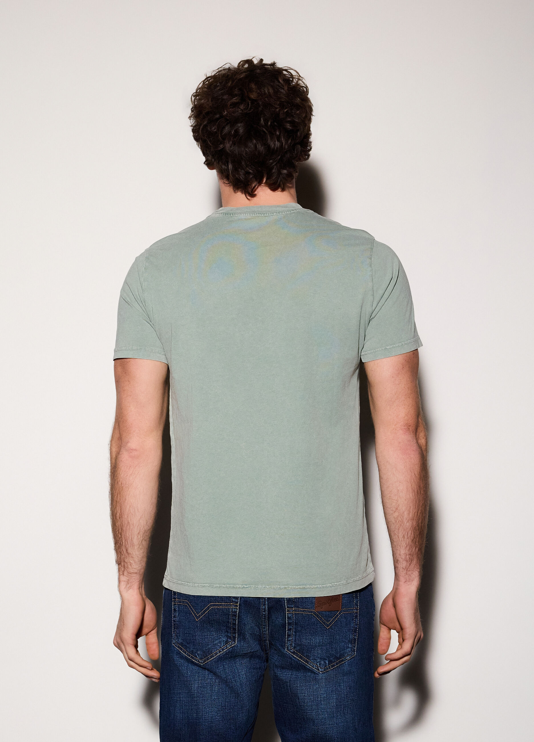 T-shirt in jersey di cotone con stampa uomo_1
