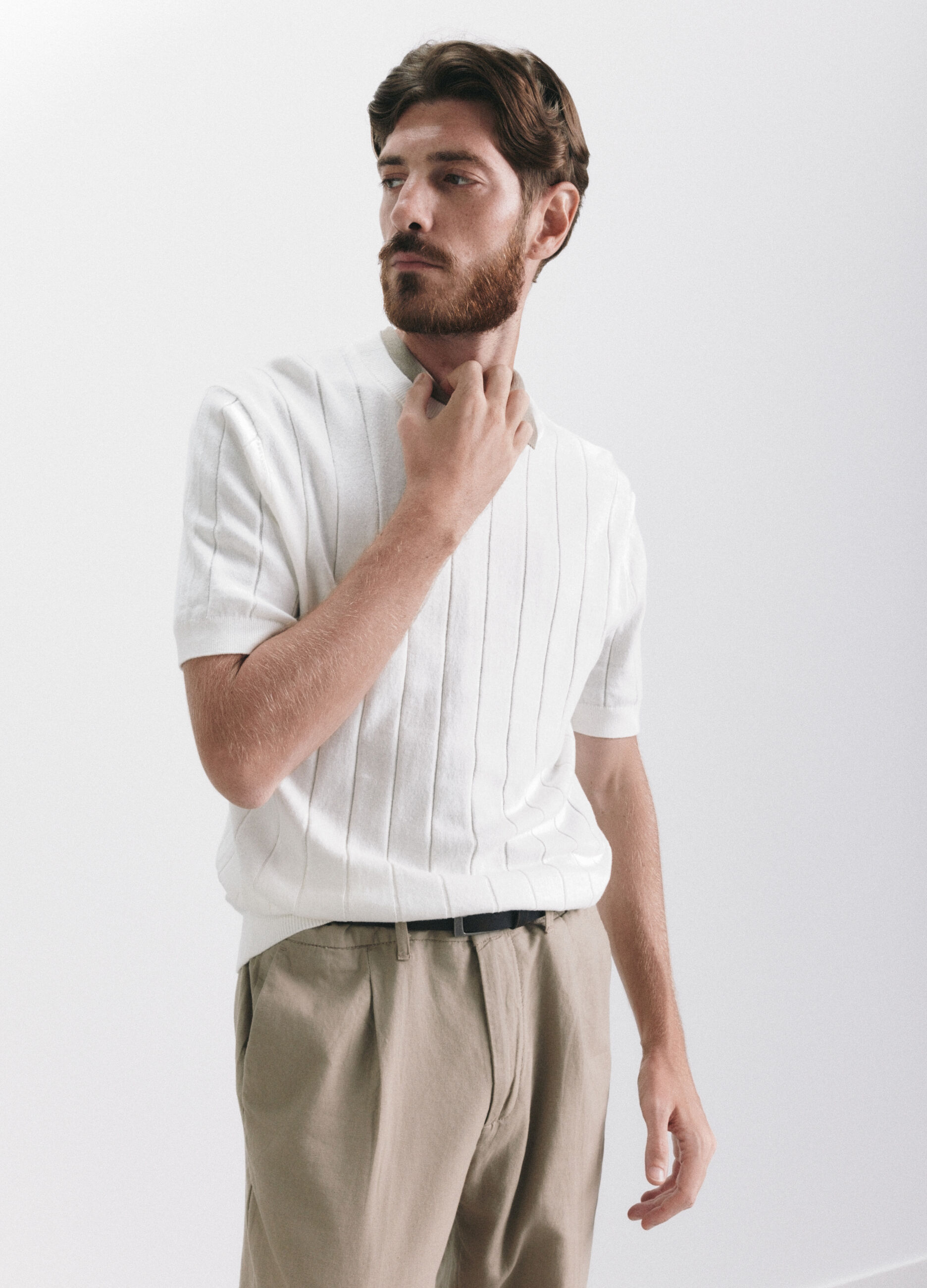 T-shirt in maglia a costa piatta uomo_2