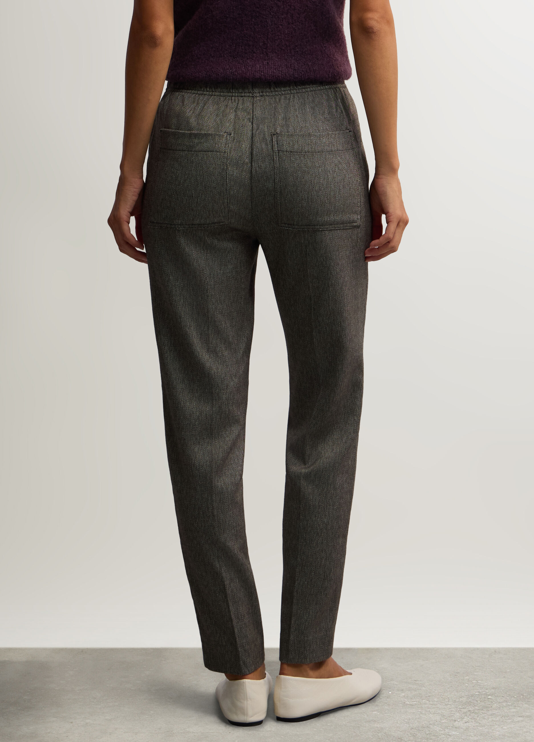 Pantaloni Fit Regular misto viscosa stretch donna_2