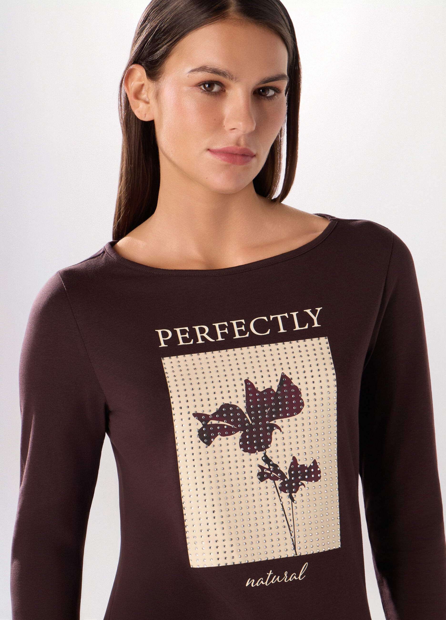 T-shirt in jersey di cotone stretch donna_2
