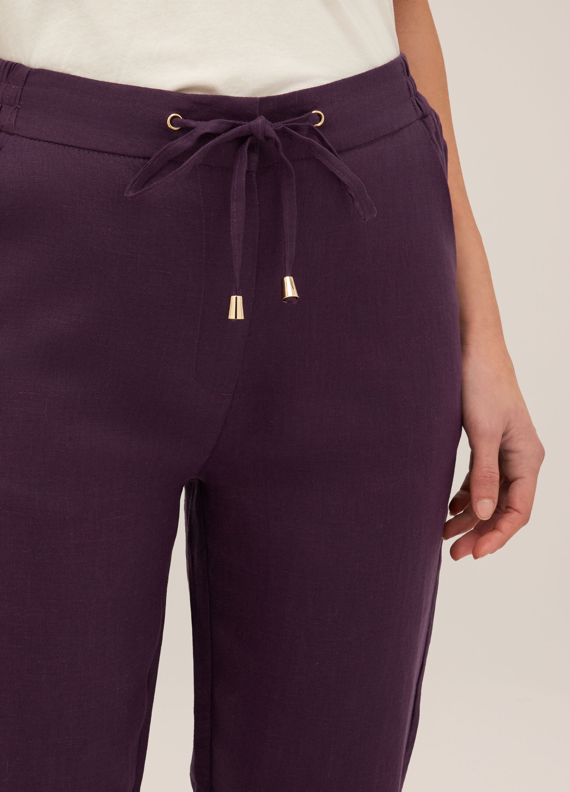 Pantaloni in puro lino donna_2