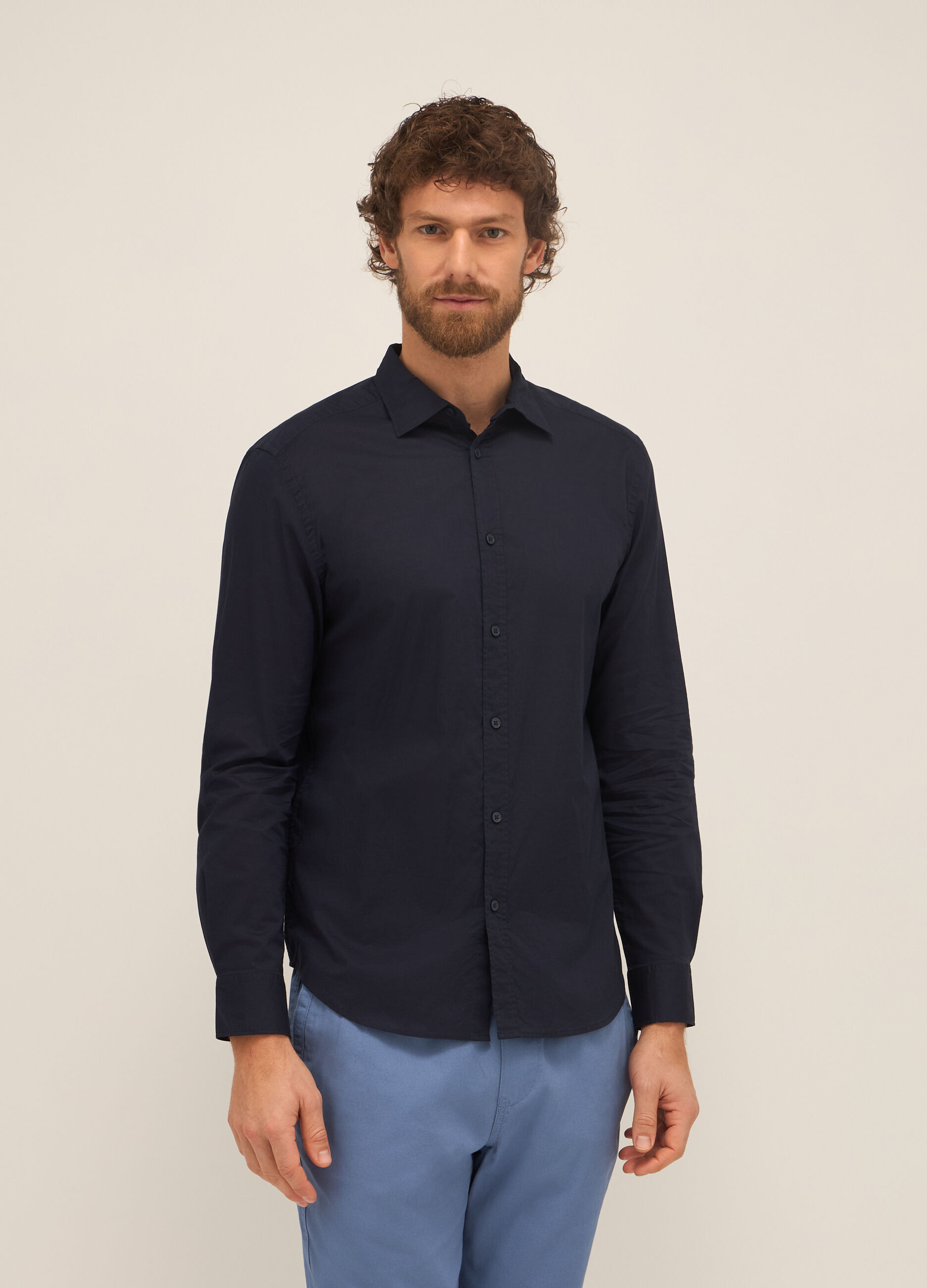 Camicia regular fit in puro cotone uomo_0