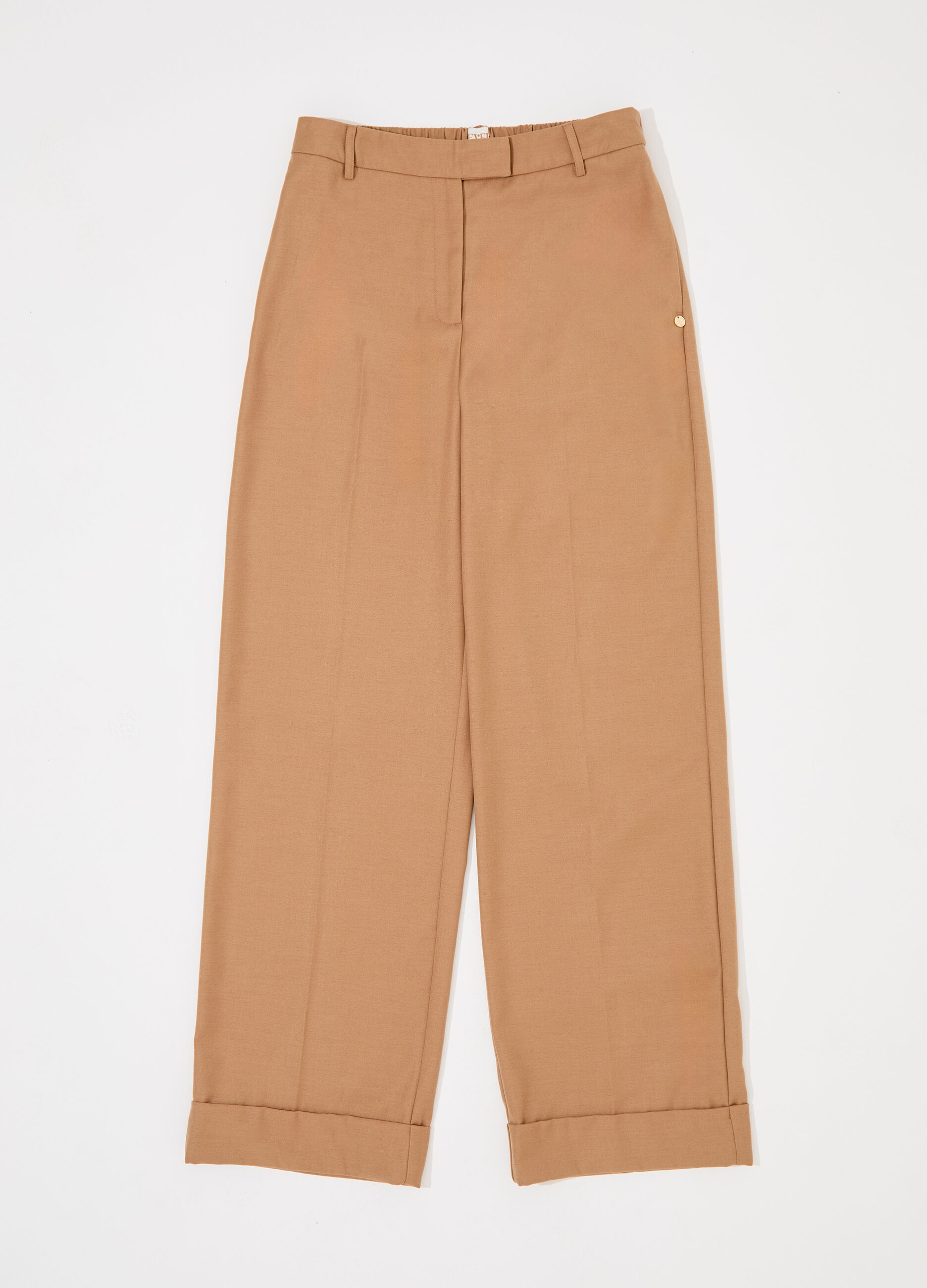 Pantalone palazzo in misto lana e viscosa donna_4