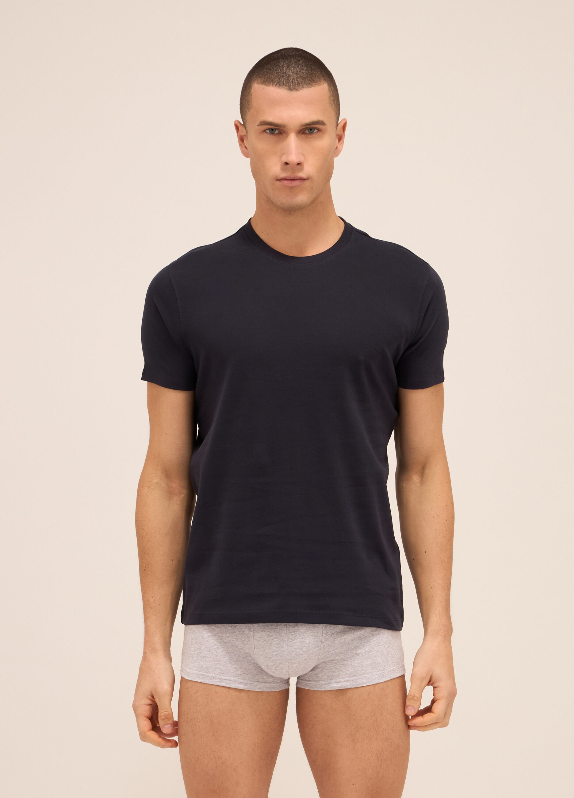 T-shirt girocollo in puro cotone uomo_0
