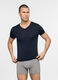 T-shirt slim fit scollo a V in jersey di cotone uomo_0