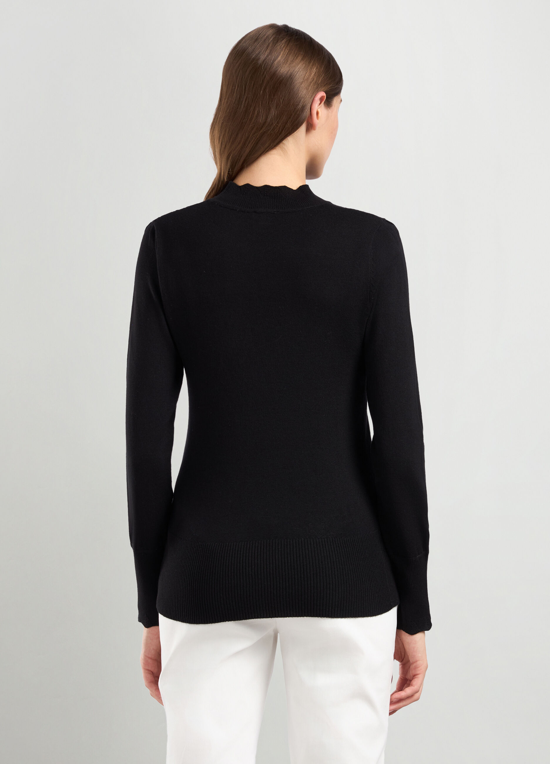 Tricot in misto viscosa con lavorazione traforata donna_1