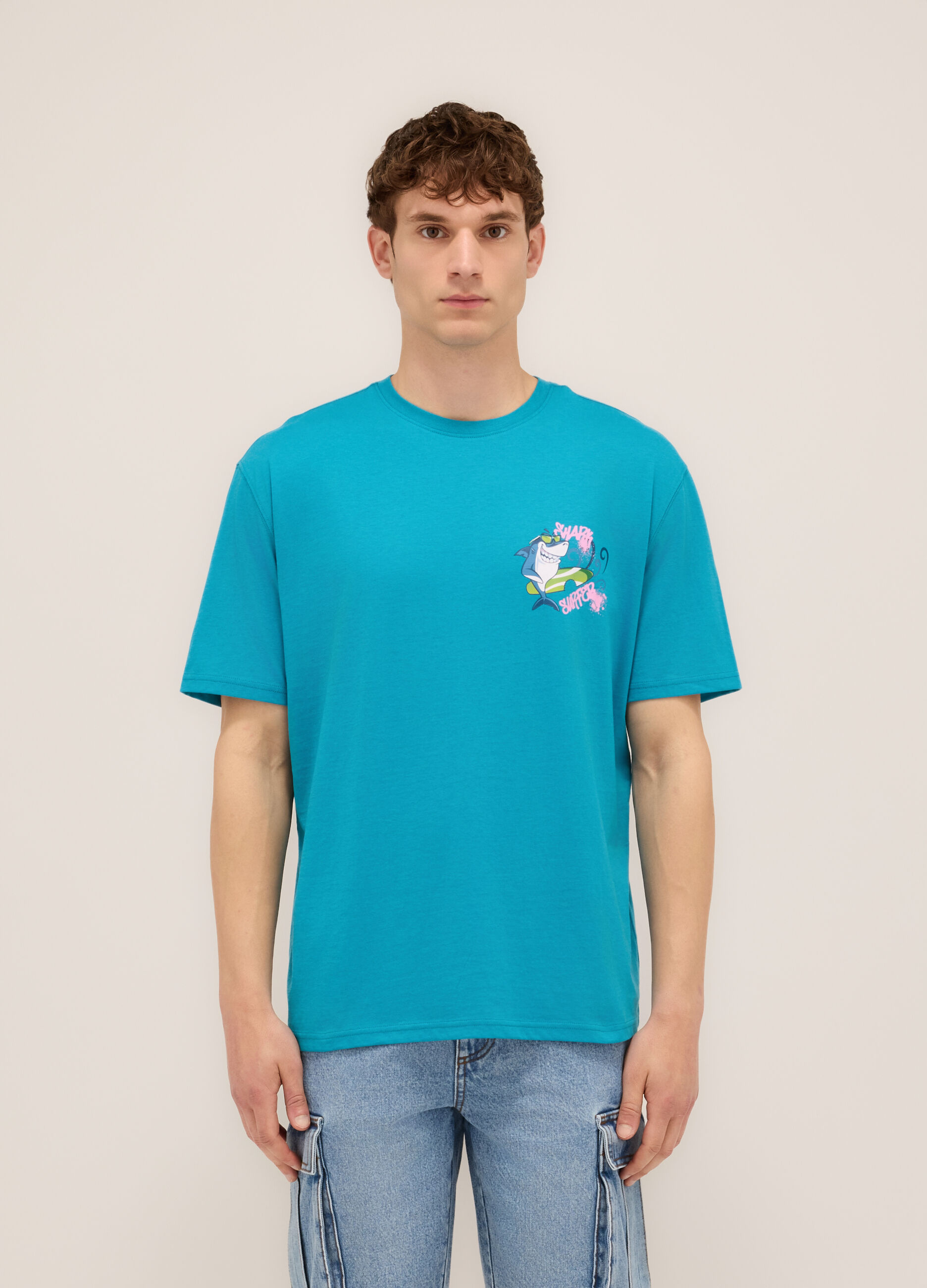 T-shirt girocollo stampa graffiti_0