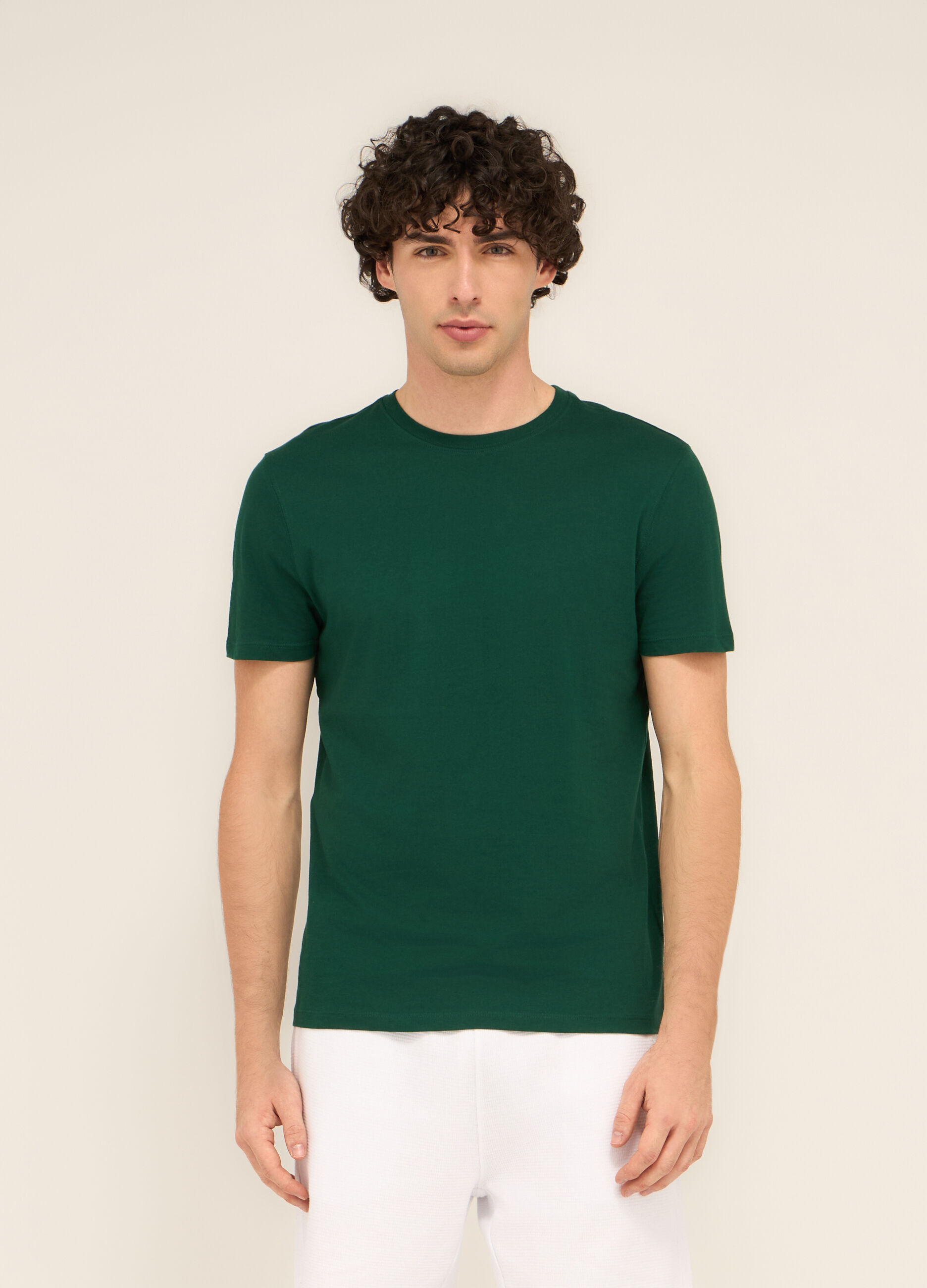 T-shirt girocollo in puro cotone uomo