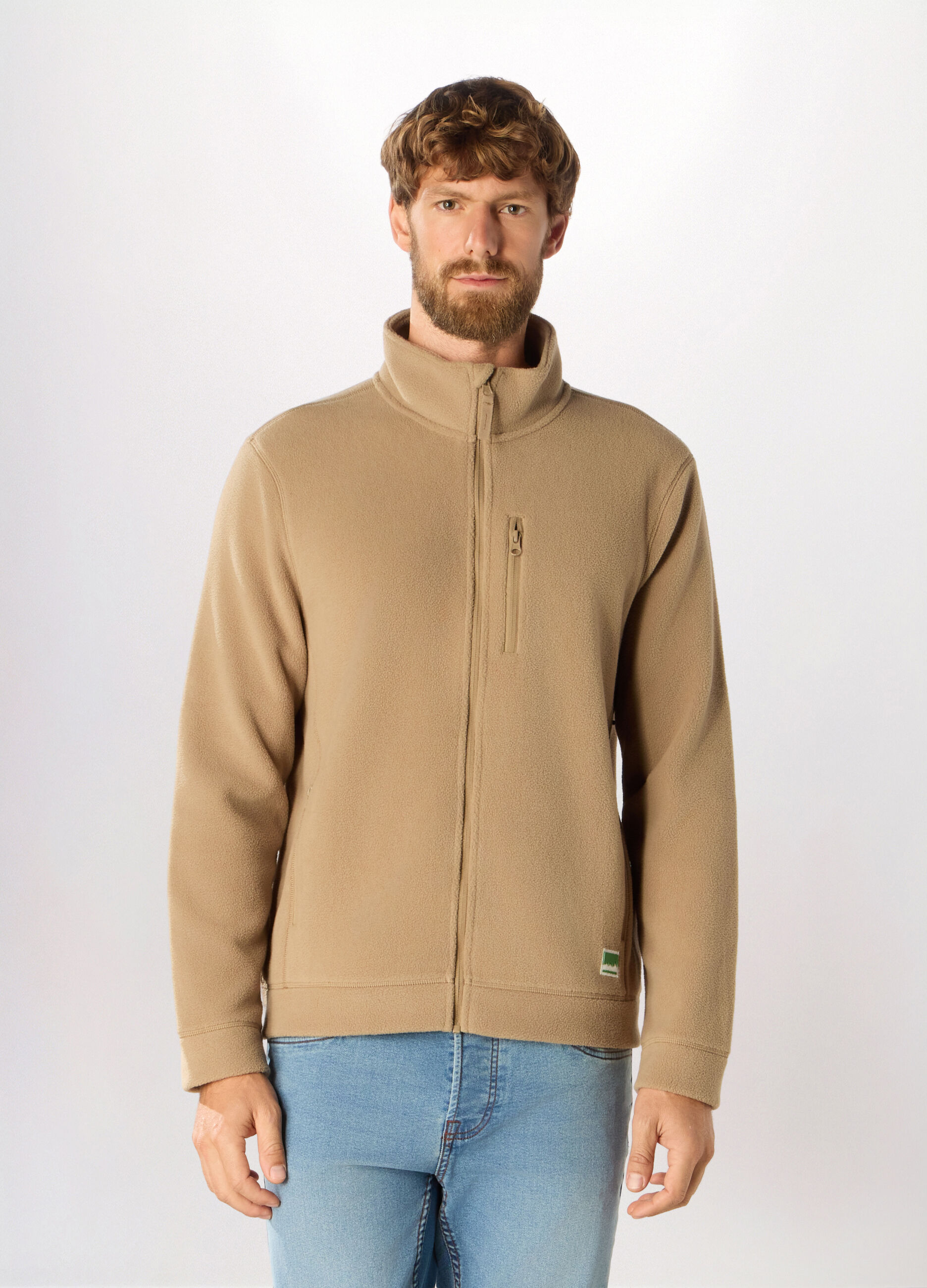 Felpa in pile con zip uomo_0
