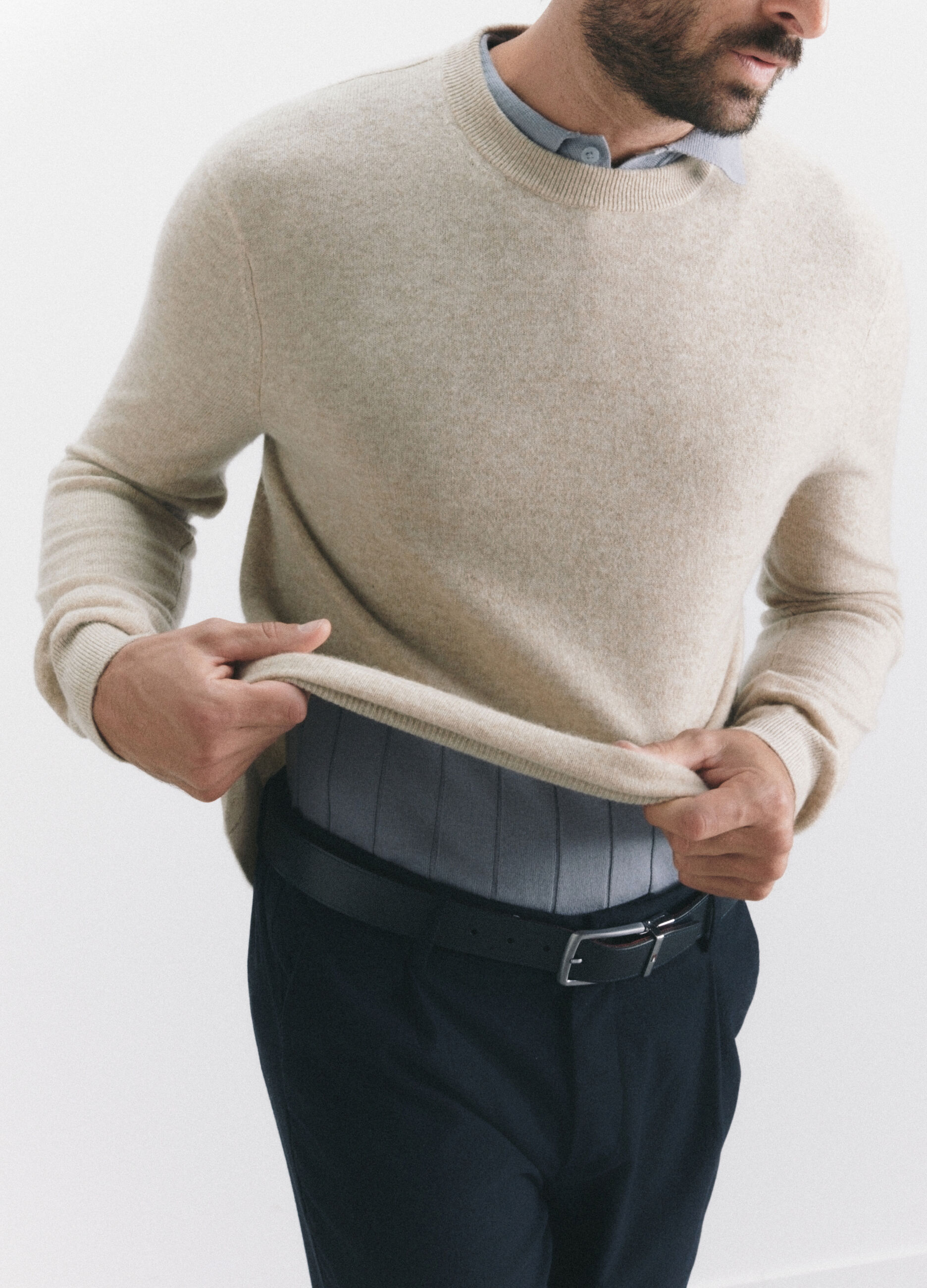 Maglione girocollo in cashmere uomo_1