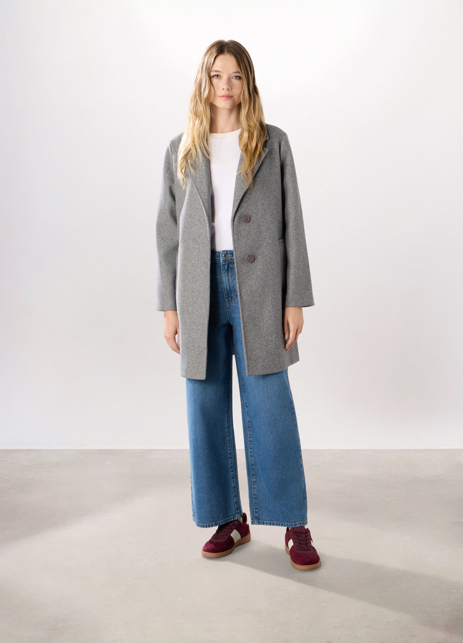 Cappotto con colletto reverse donna_0