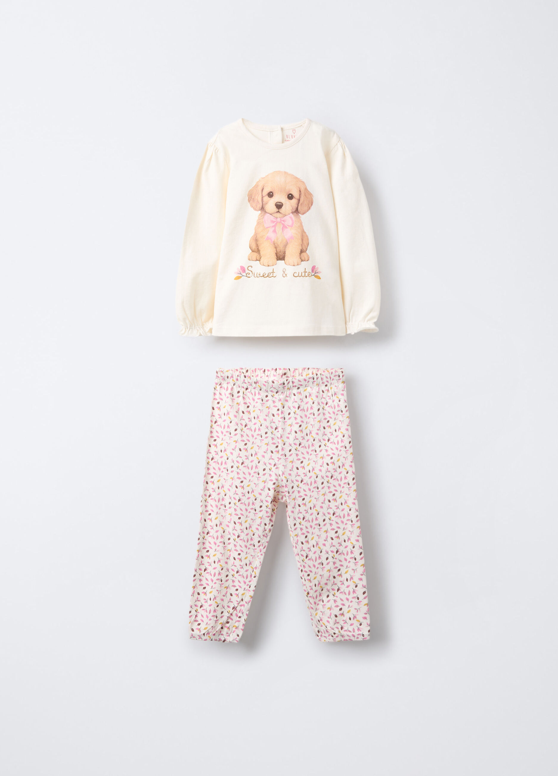 Set pigiama lungo in jersey di puro cotone _0