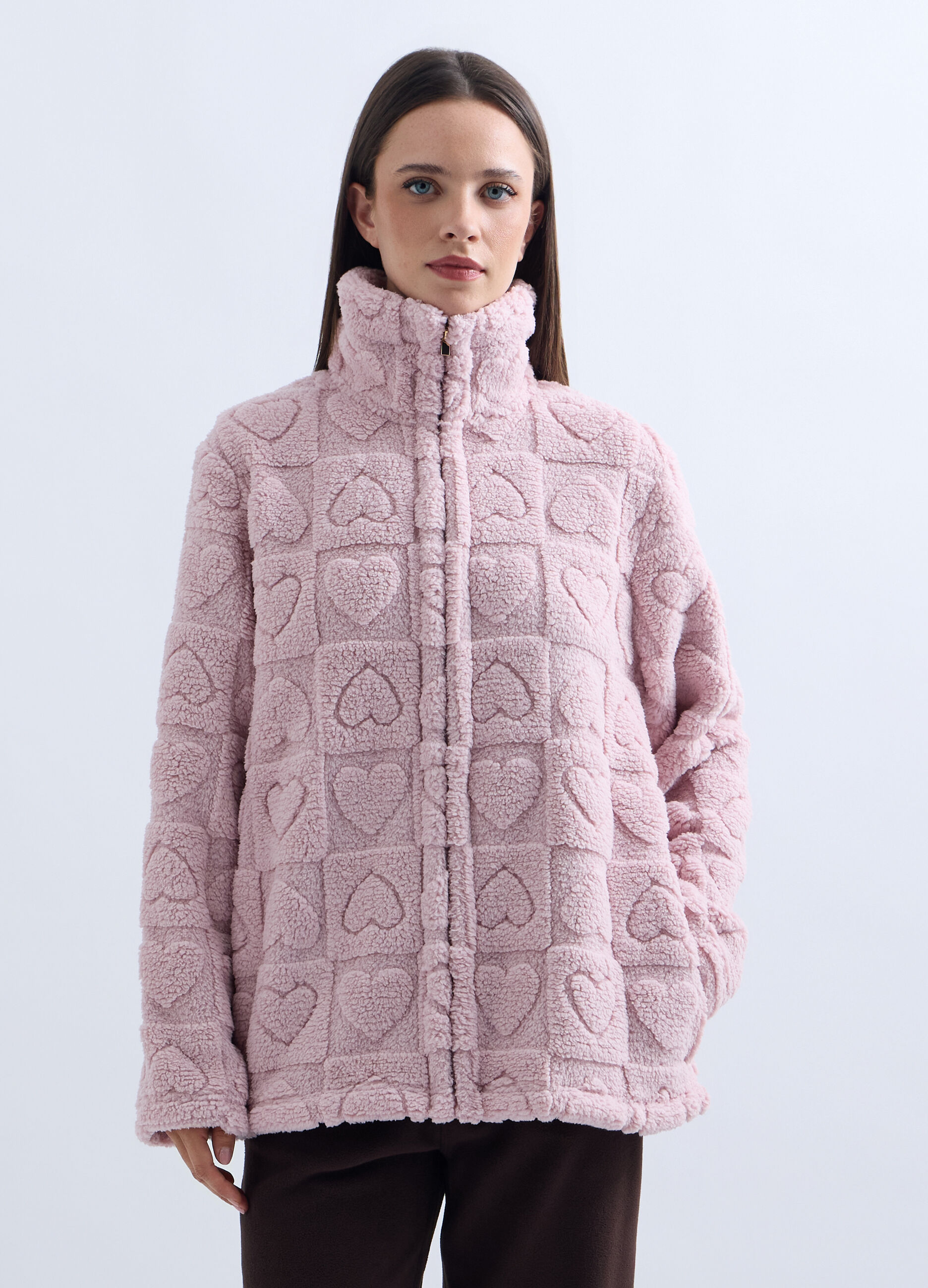 Vestaglia corta in sherpa donna_0