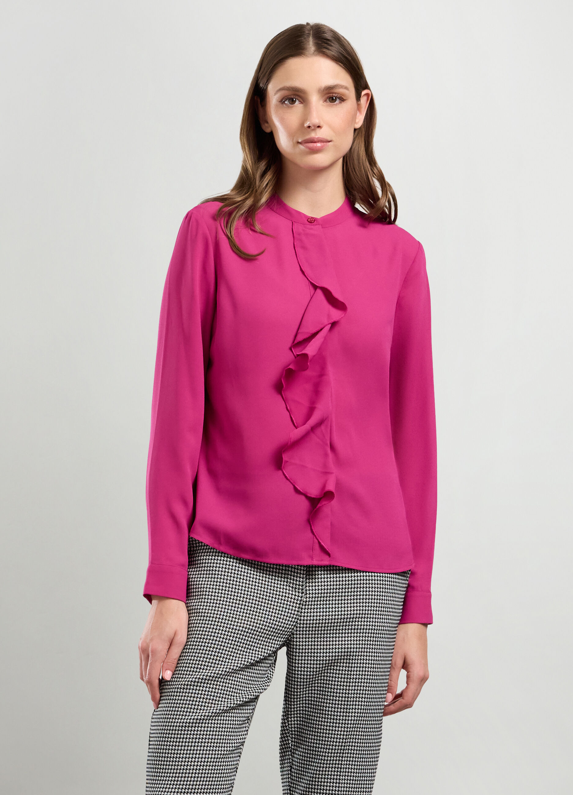 Camicia con rouches donna_0