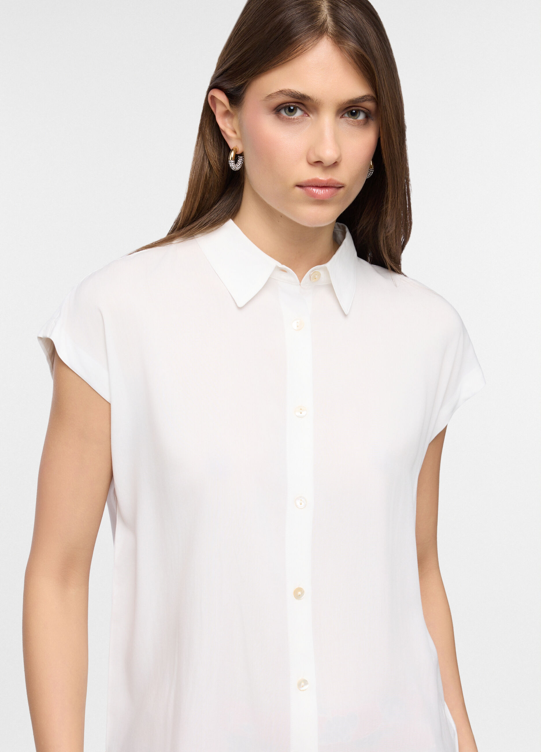 Camicia kimono regular fit con collo alla francese donna_2