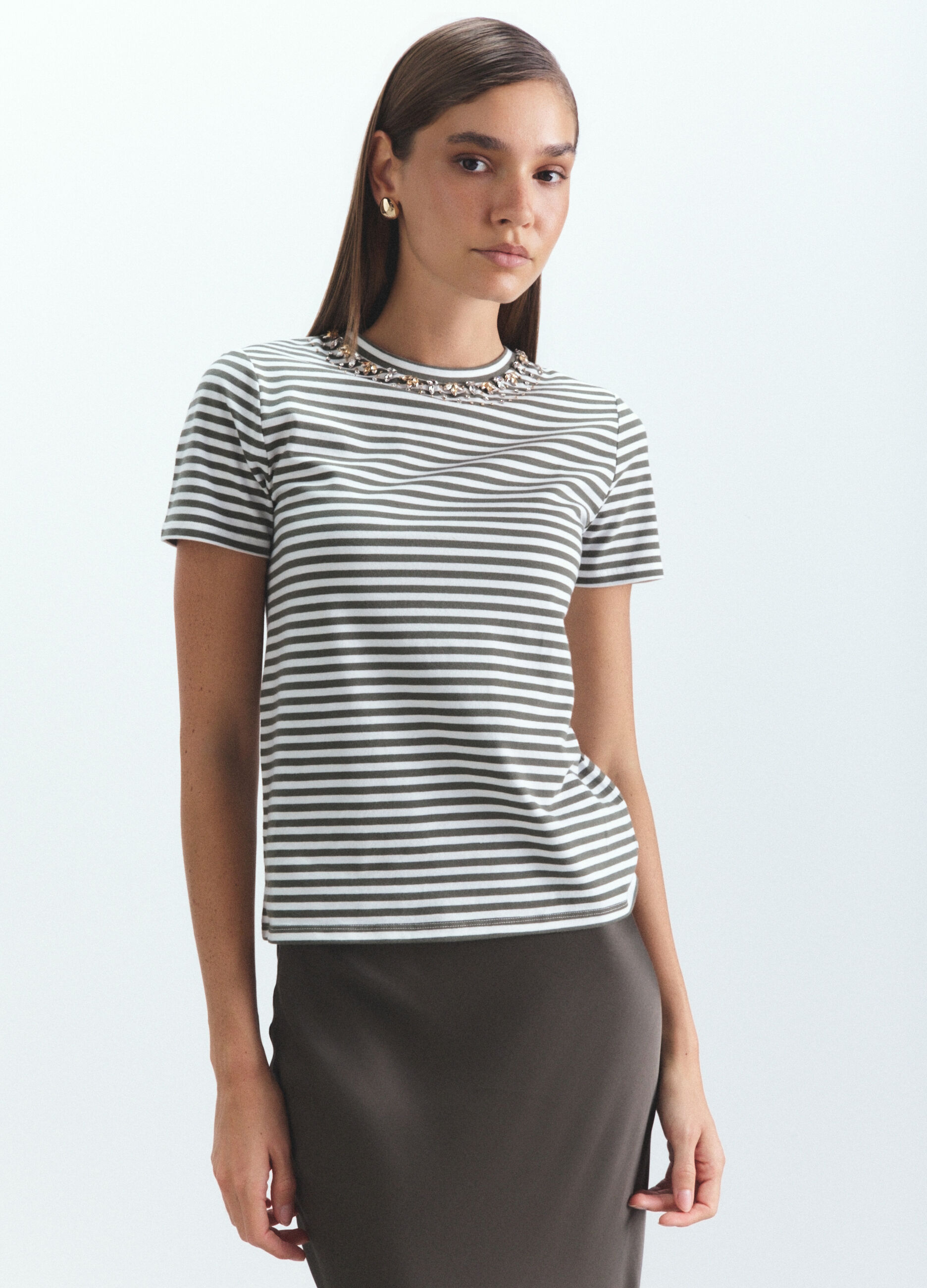 T-shirt girocollo stretch donna_1