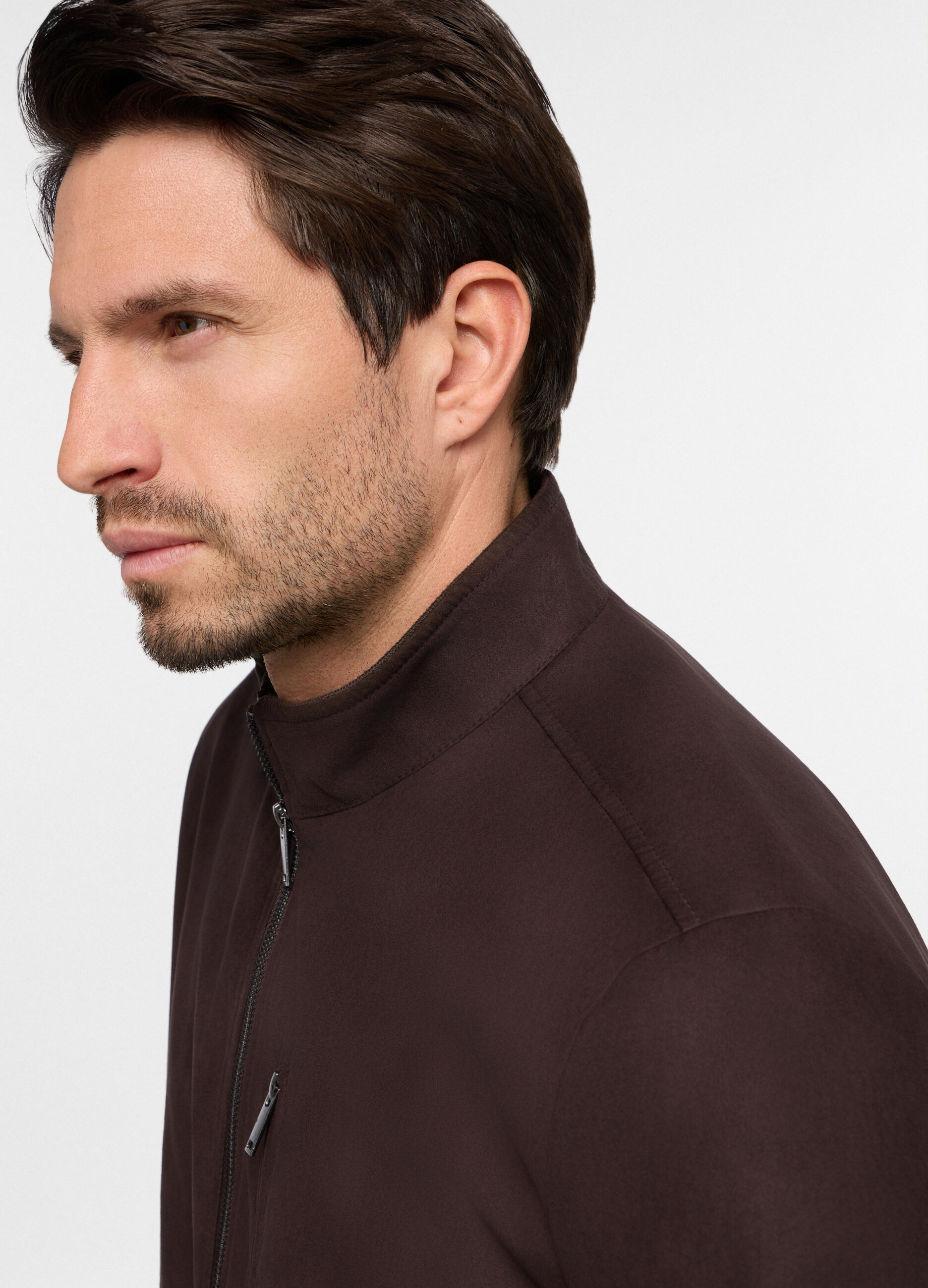 Giacca in ECOpelle scamosciata con zip uomo_2