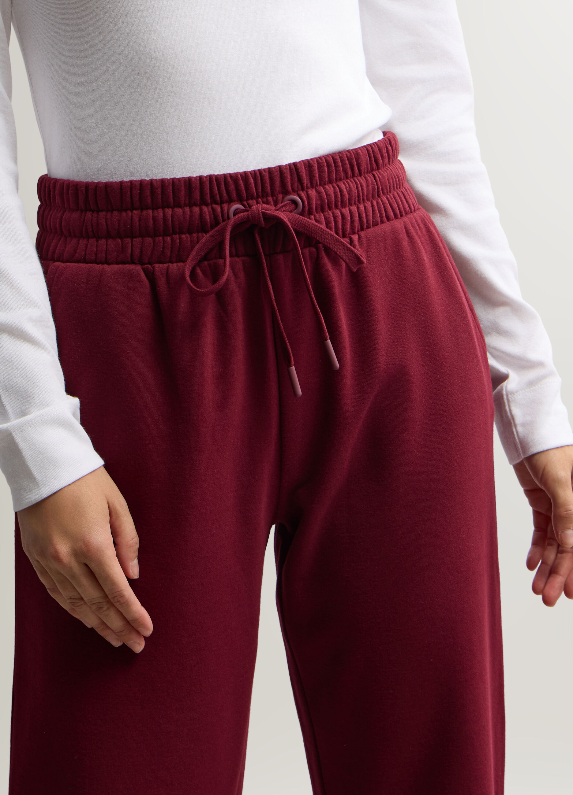 Jogger in felpa misto cotone donna_3