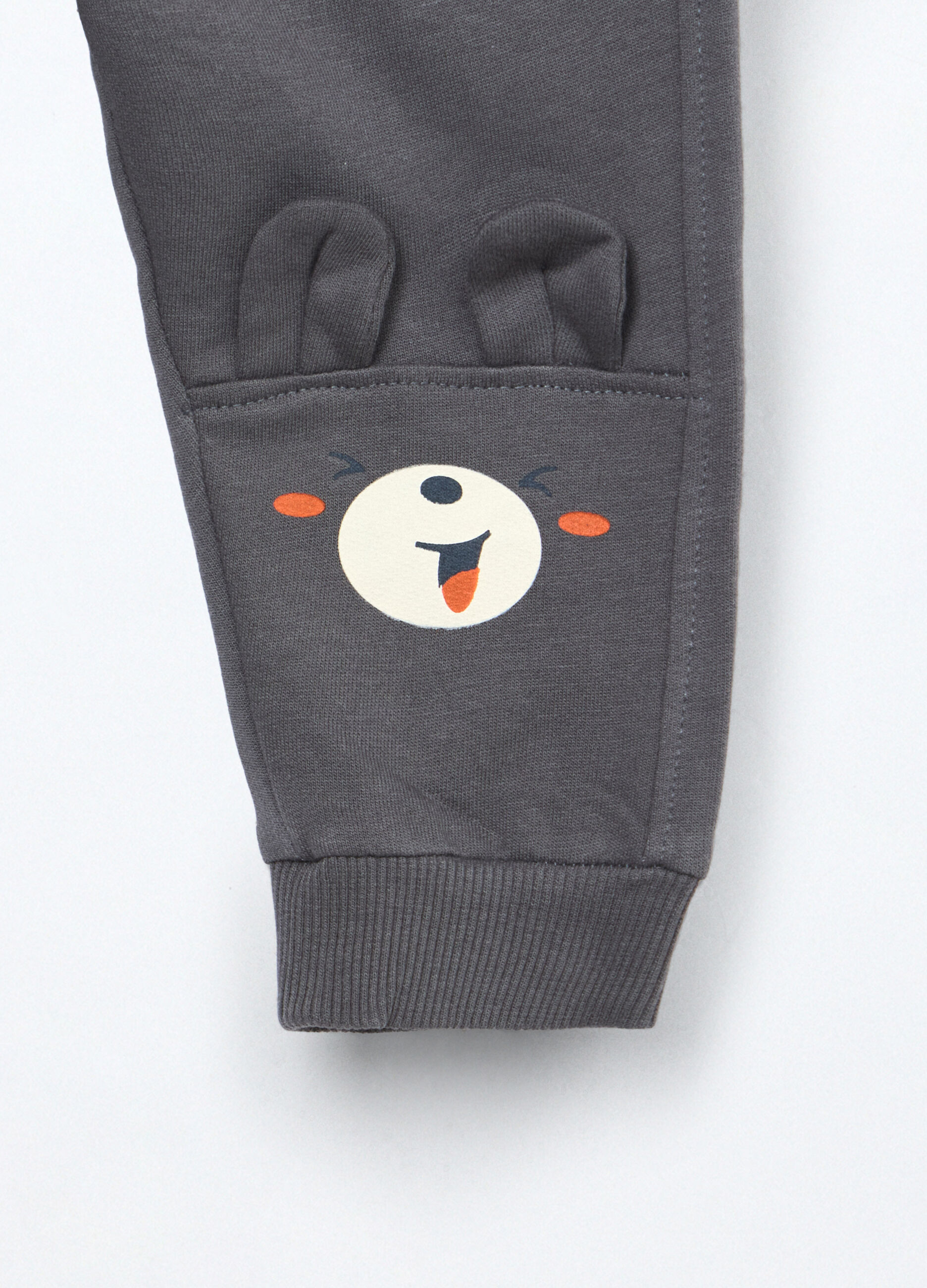 Jogger in puro cotone fleece neonato_2