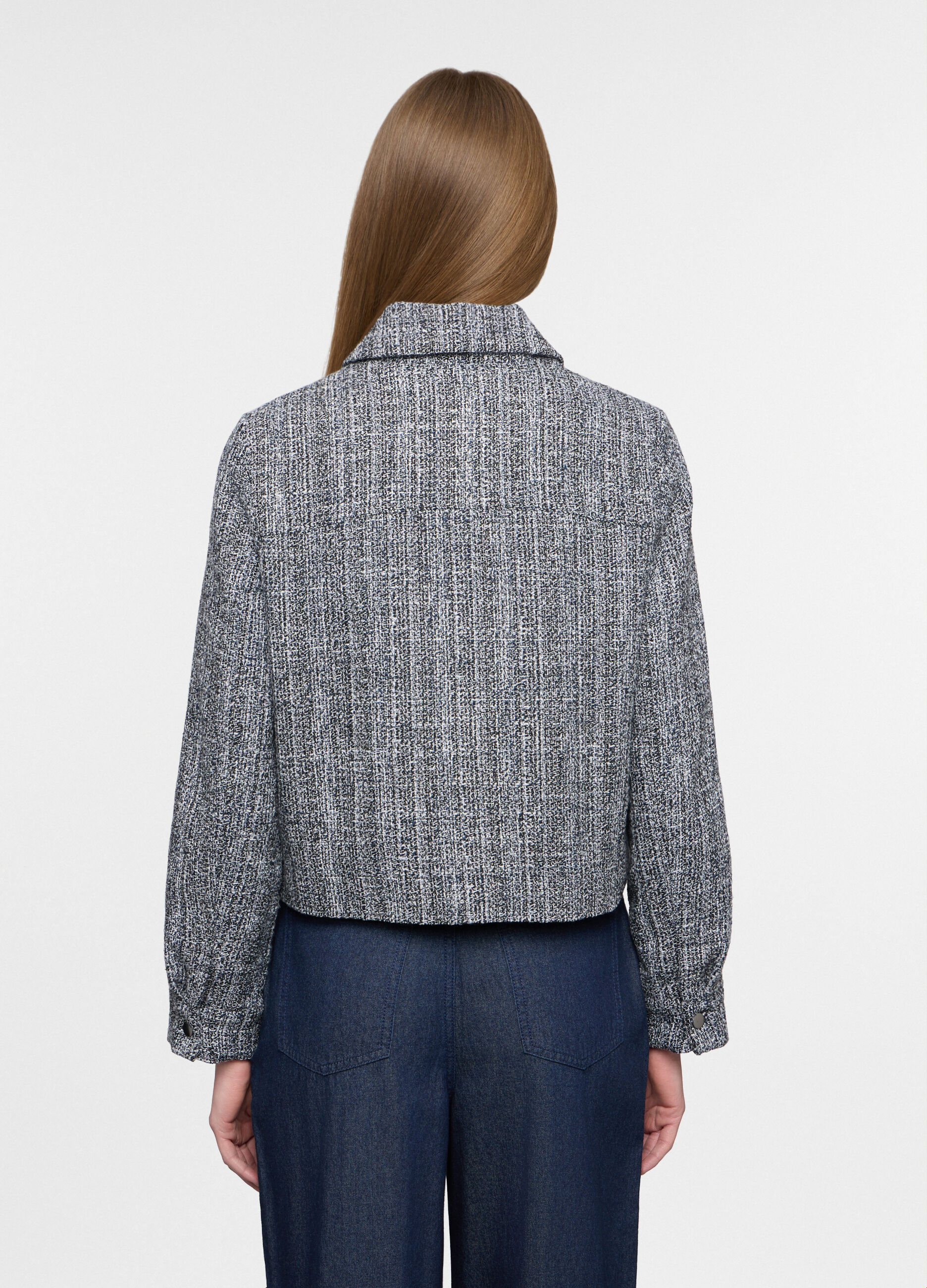 Giacca corta in tweed donna_1