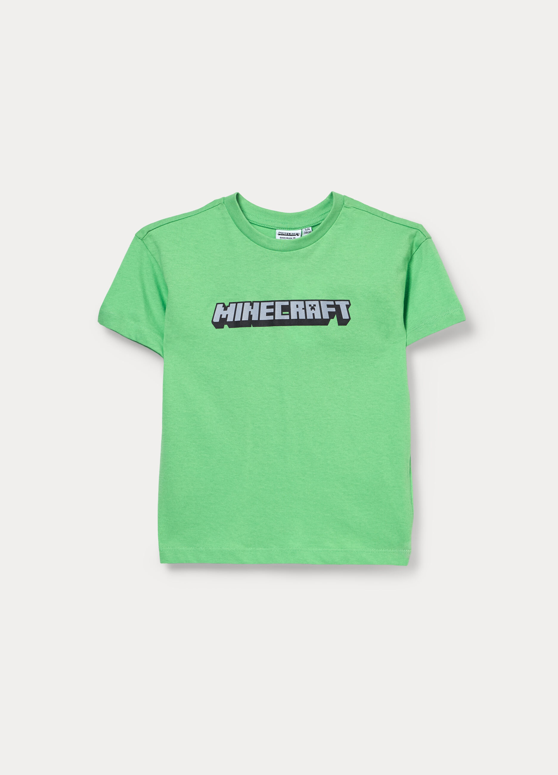 T-shirt girocollo Minecraft in jersey di puro cotone bambino_0