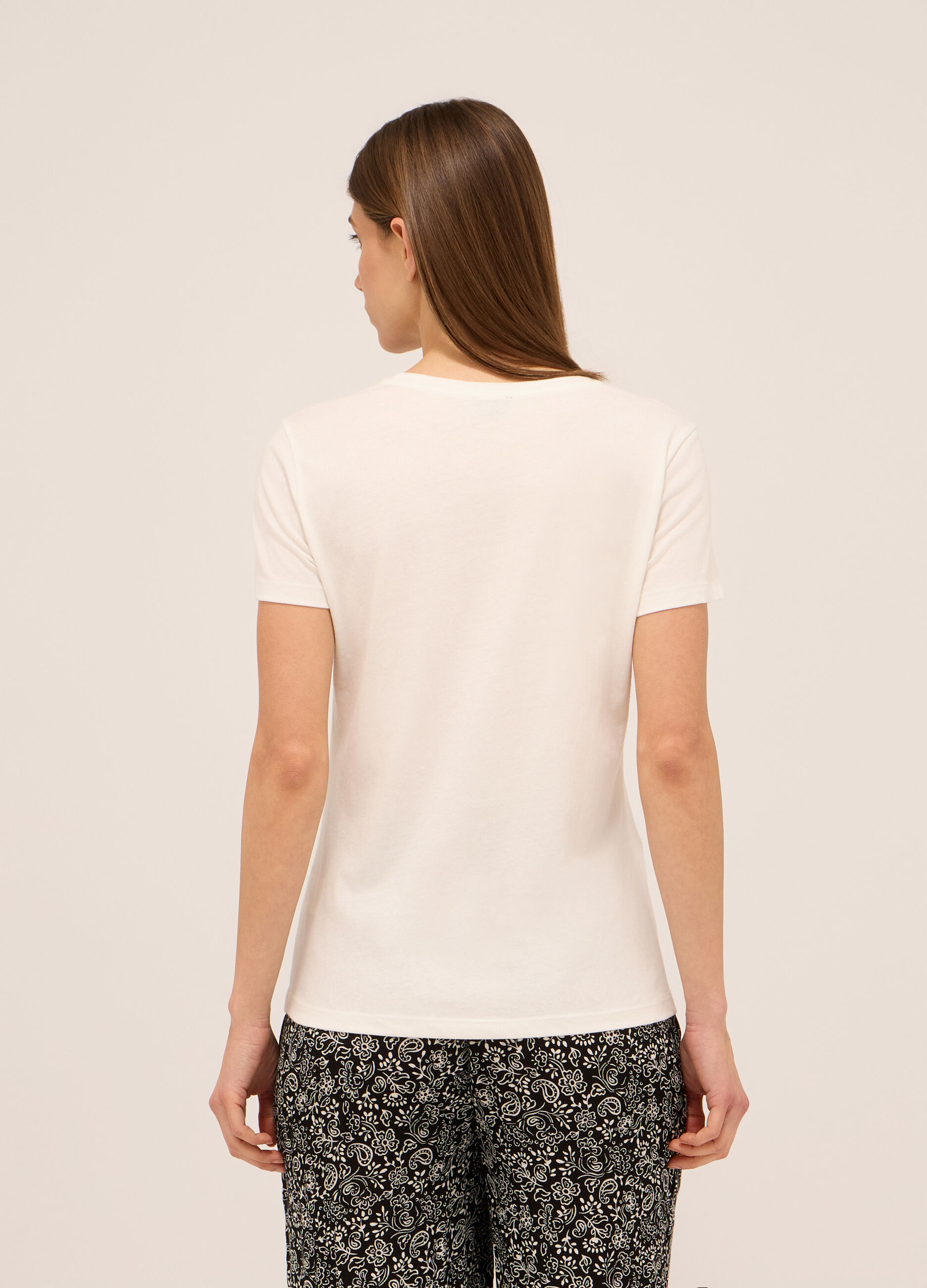 T-shirt in jersey di puro cotone donna_1