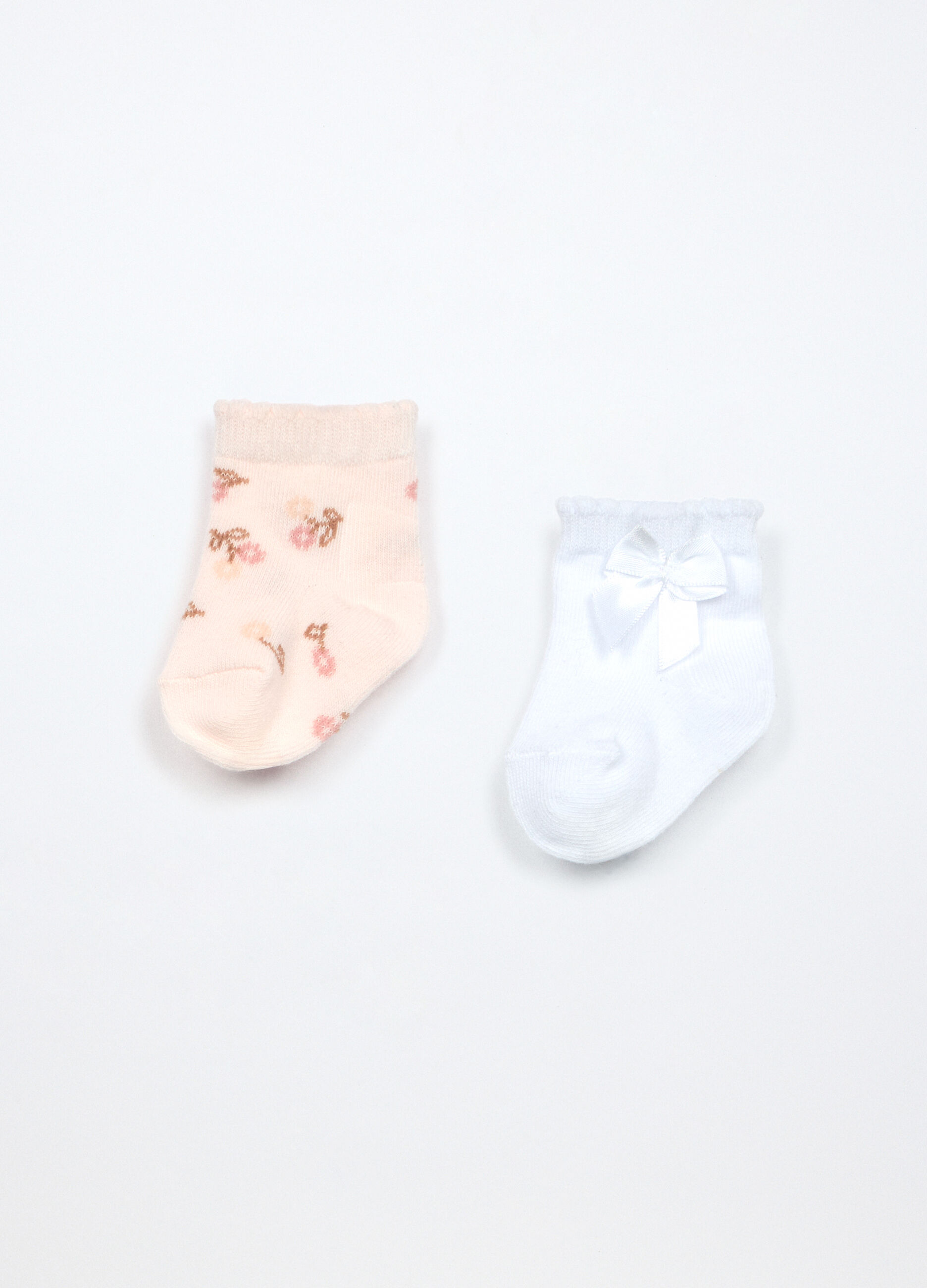 Pack 2 calzini corti misto cotone neonata