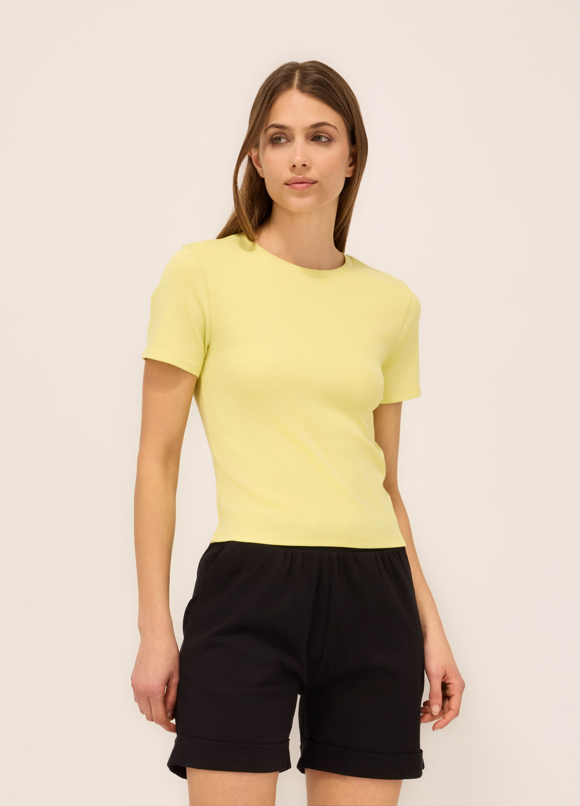 T-shirt in cotone stretch donna_0