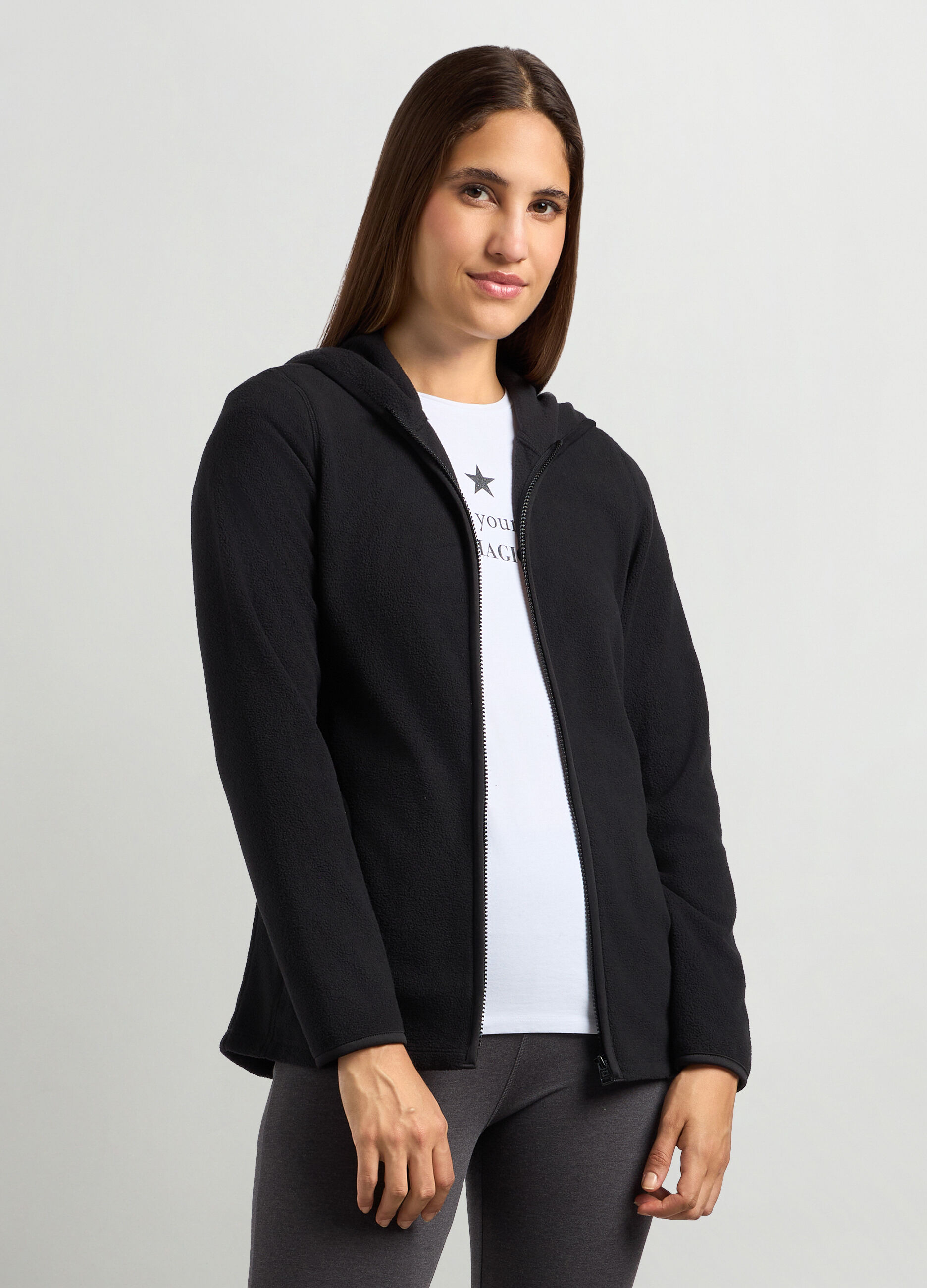 Felpa in pile con cappuccio donna_0