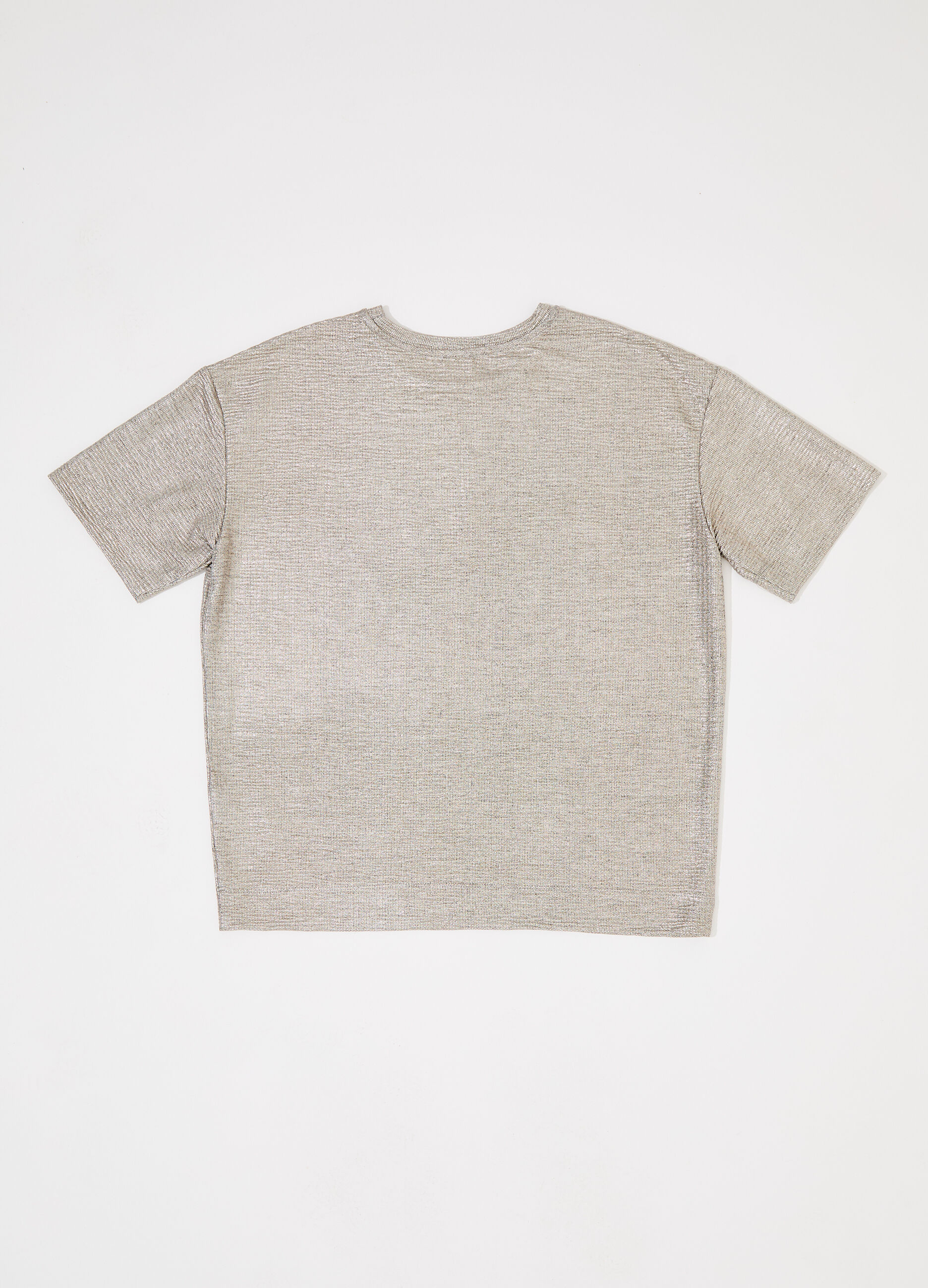 T-shirt effetto lamé donna_5