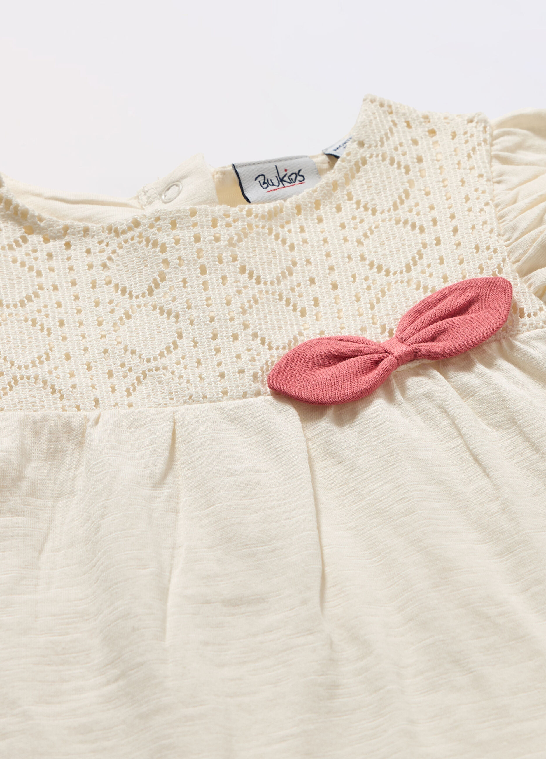T-shirt in jersey slub di puro cotone neonata_1