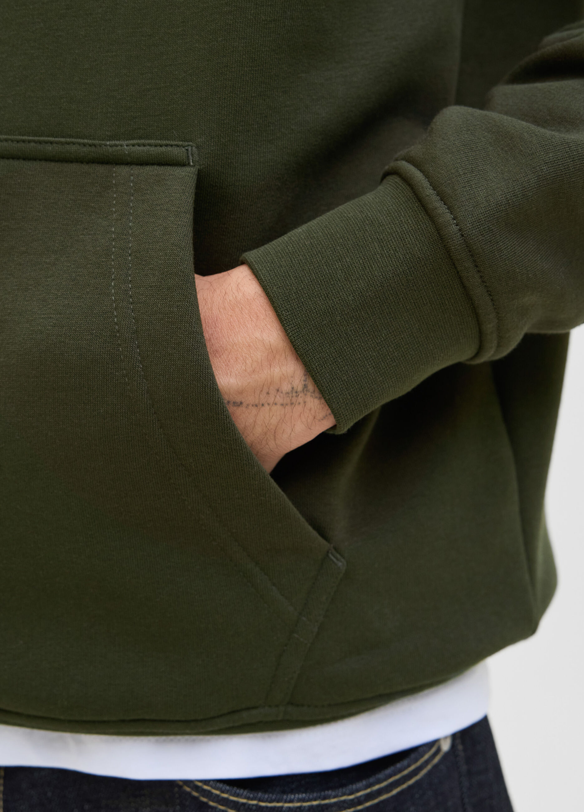 Felpa con cappuccio in cotone uomo