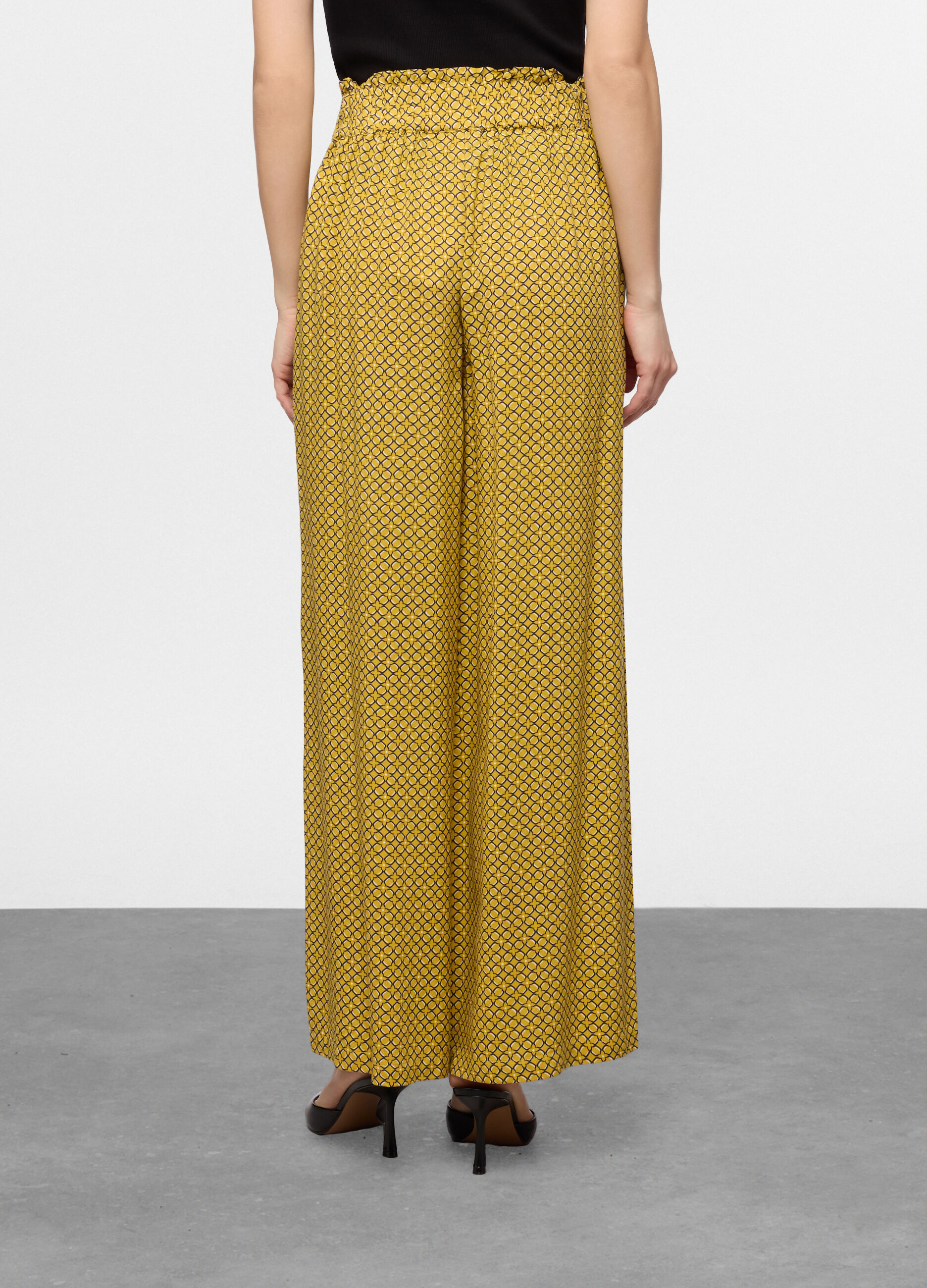 Pantaloni palazzo comfort fit in pura viscosa donna_1