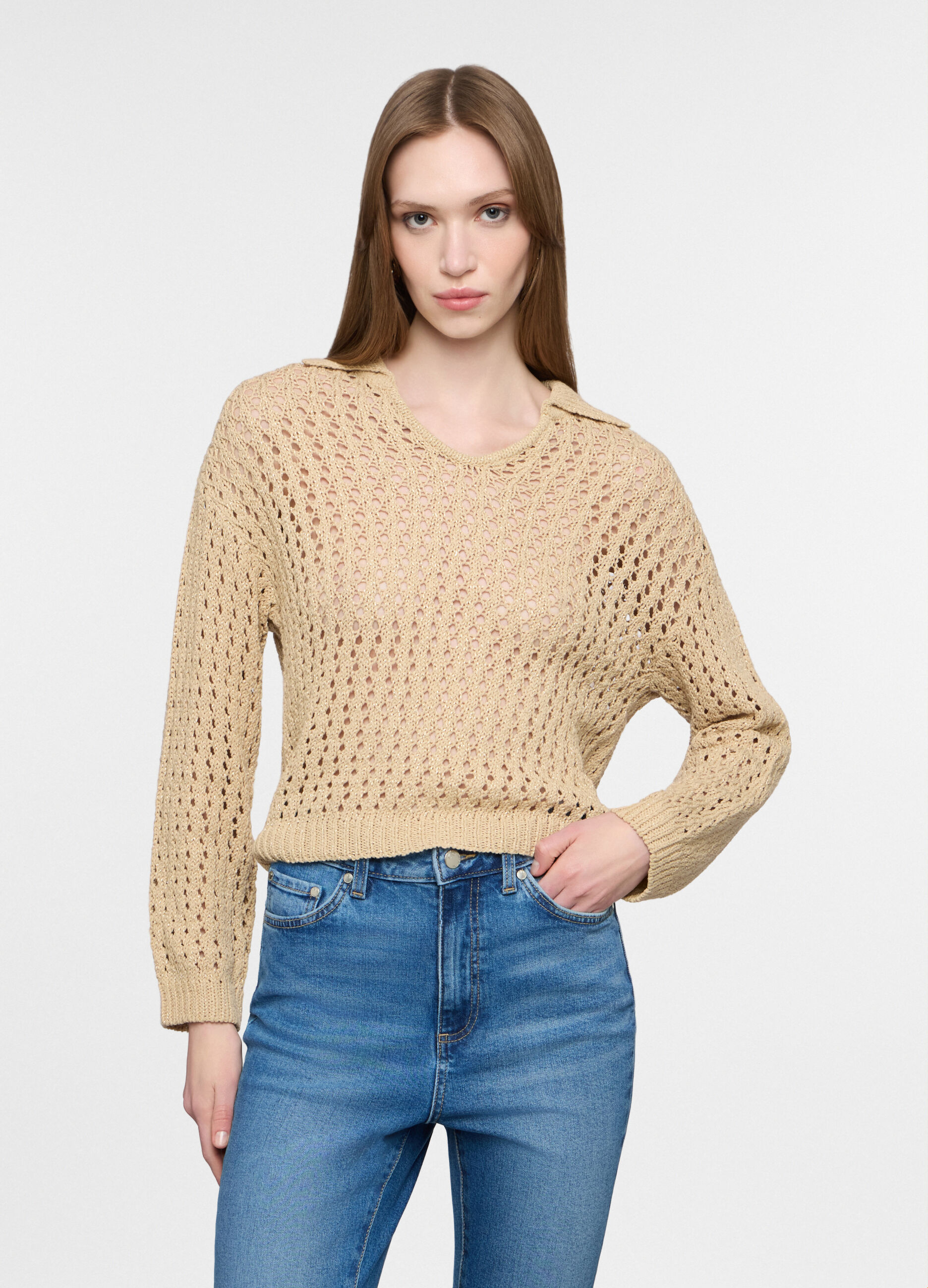 Polo in maglia operata donna_0