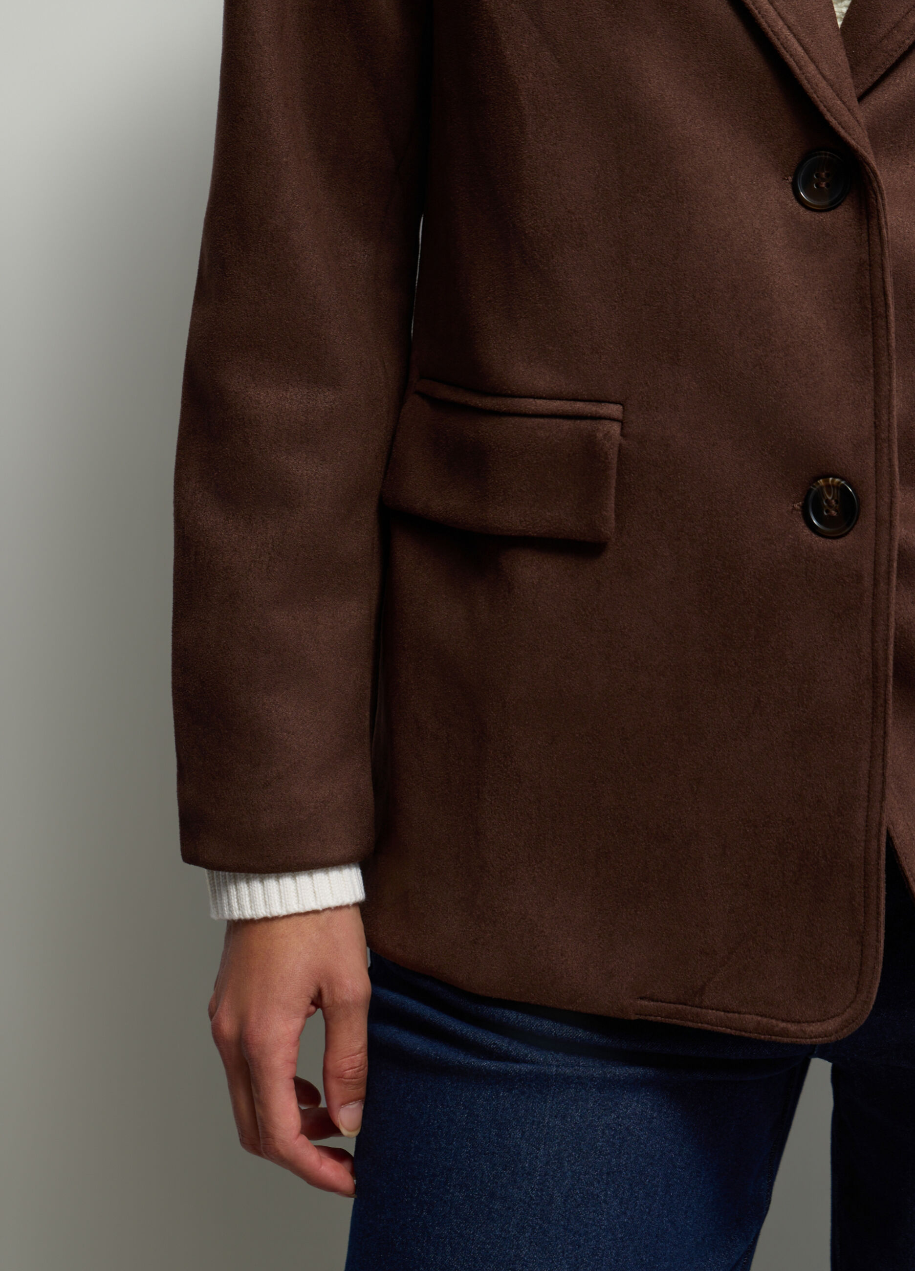 Blazer in eco pelle scamosciata donna_2