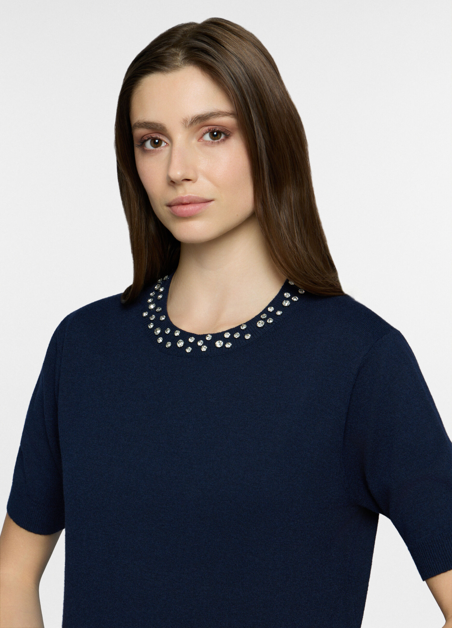 T-shirt girocollo misto lana donna_2