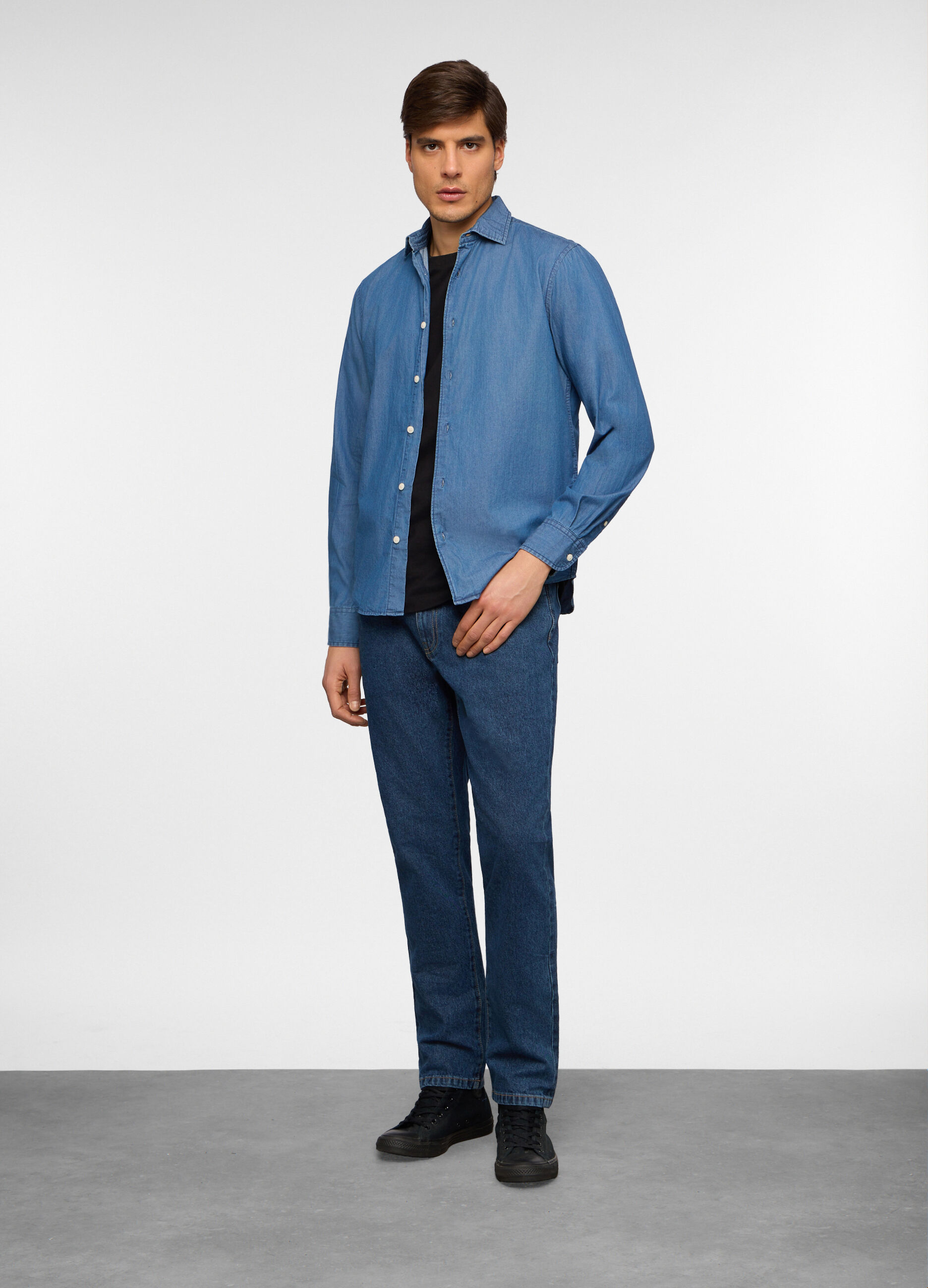 Jeans 5 tasche slim fit in denim uomo_0