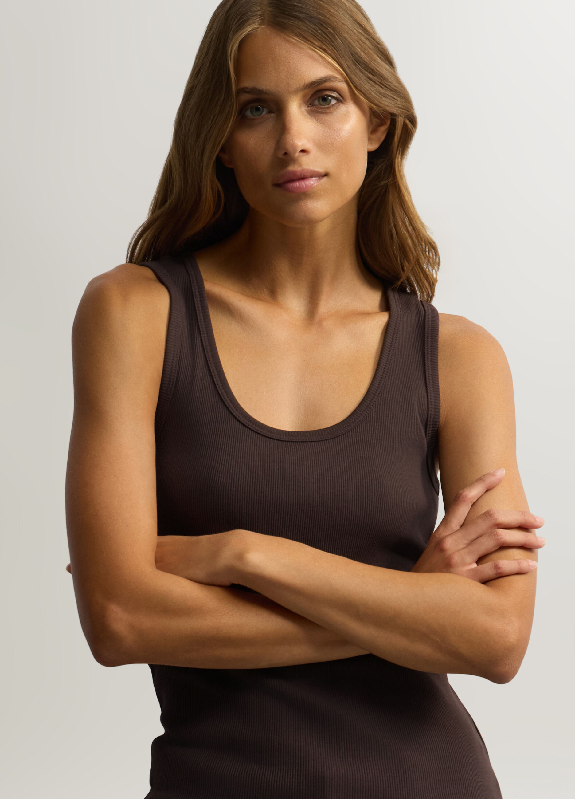 Canotta Fitted con scollo rotondo donna_2