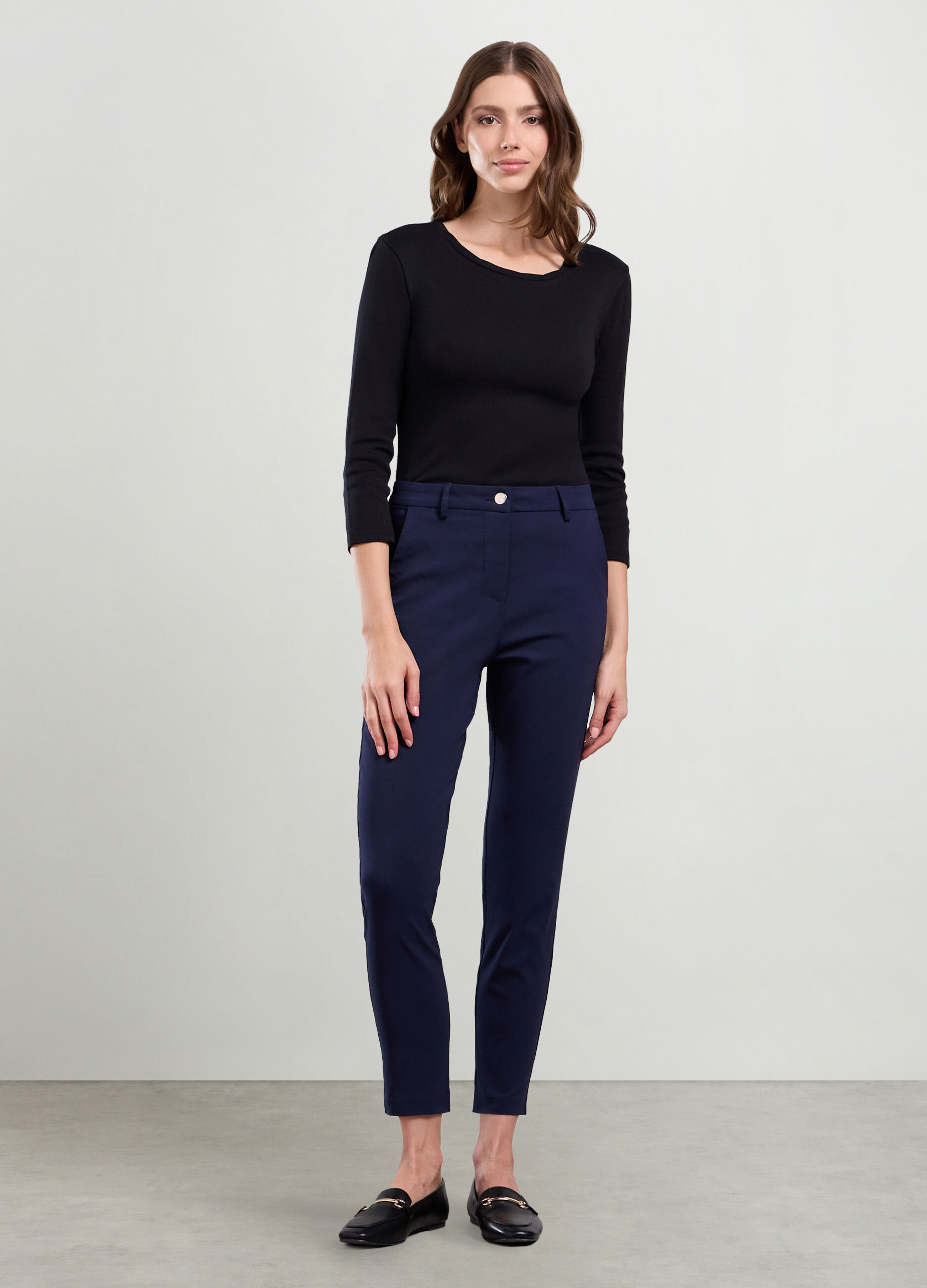 Pantaloni misto viscosa donna_0