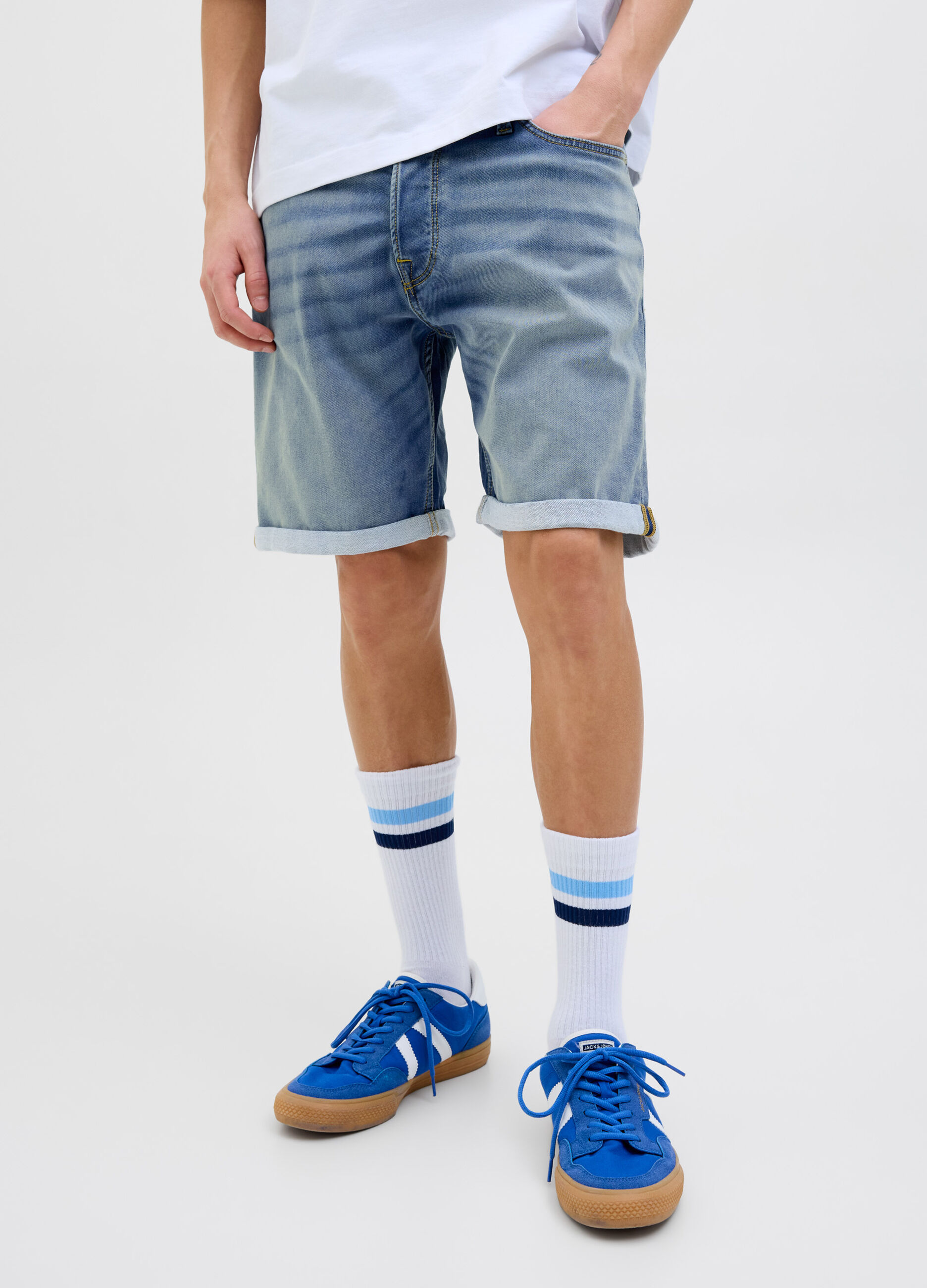 Shorts regular fit in denim uomo