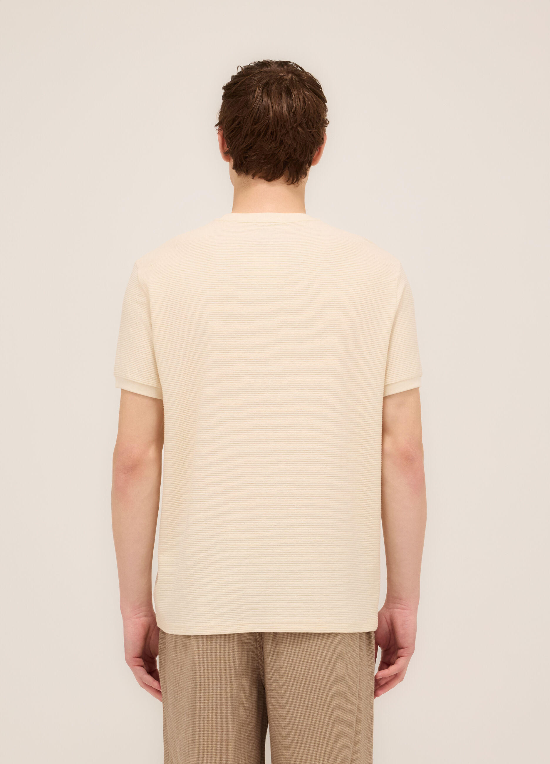 T-shirt girocollo in ottomano di cotone uomo_1